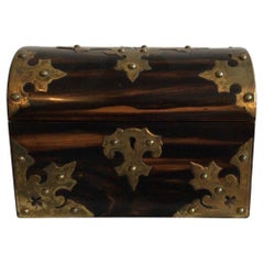 Antique 1880s Madagascar Rosewood and Brass Letter Box