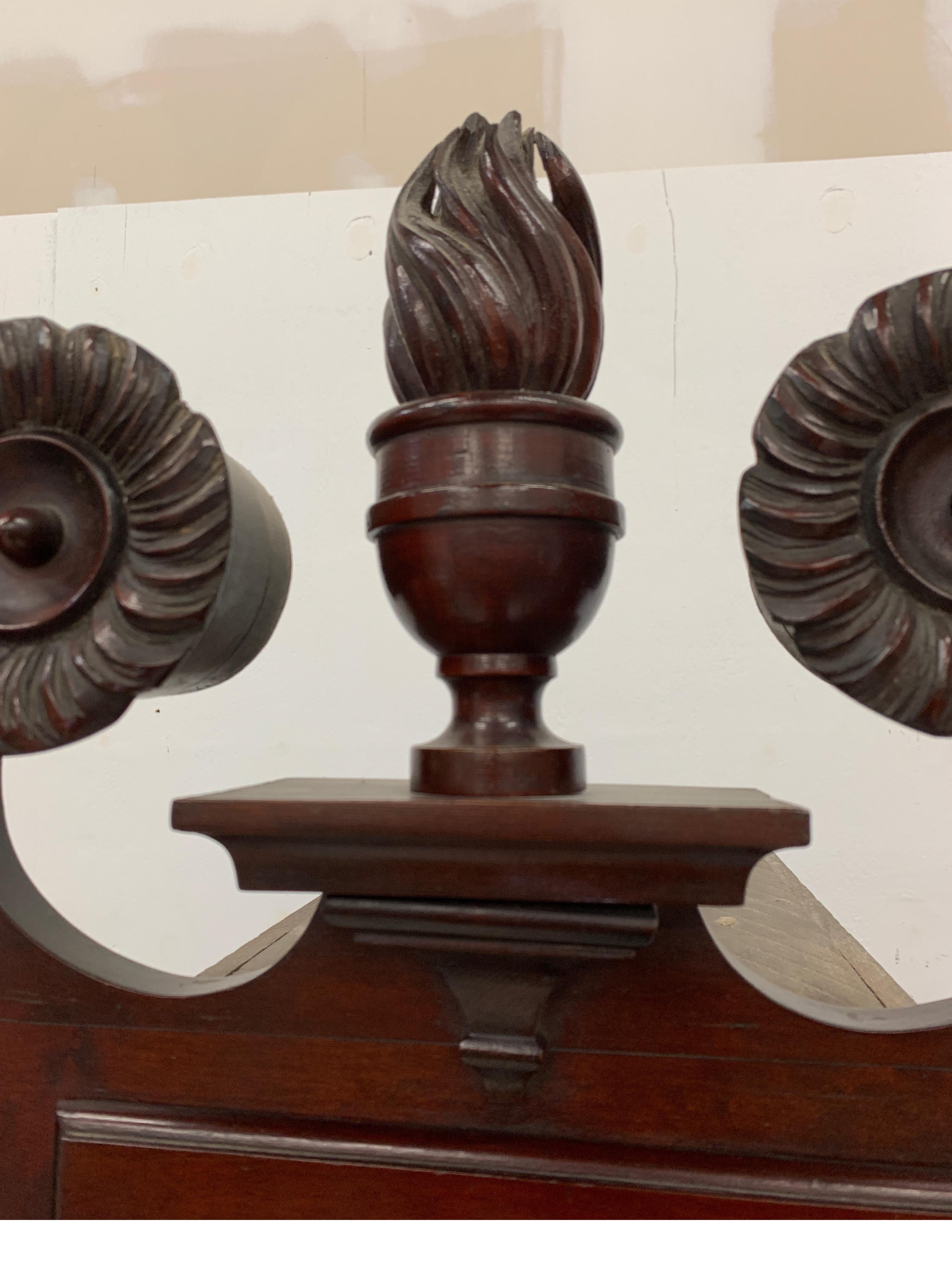 1880s Mahogany Chippendale Style Highboy with Flame Finials 1