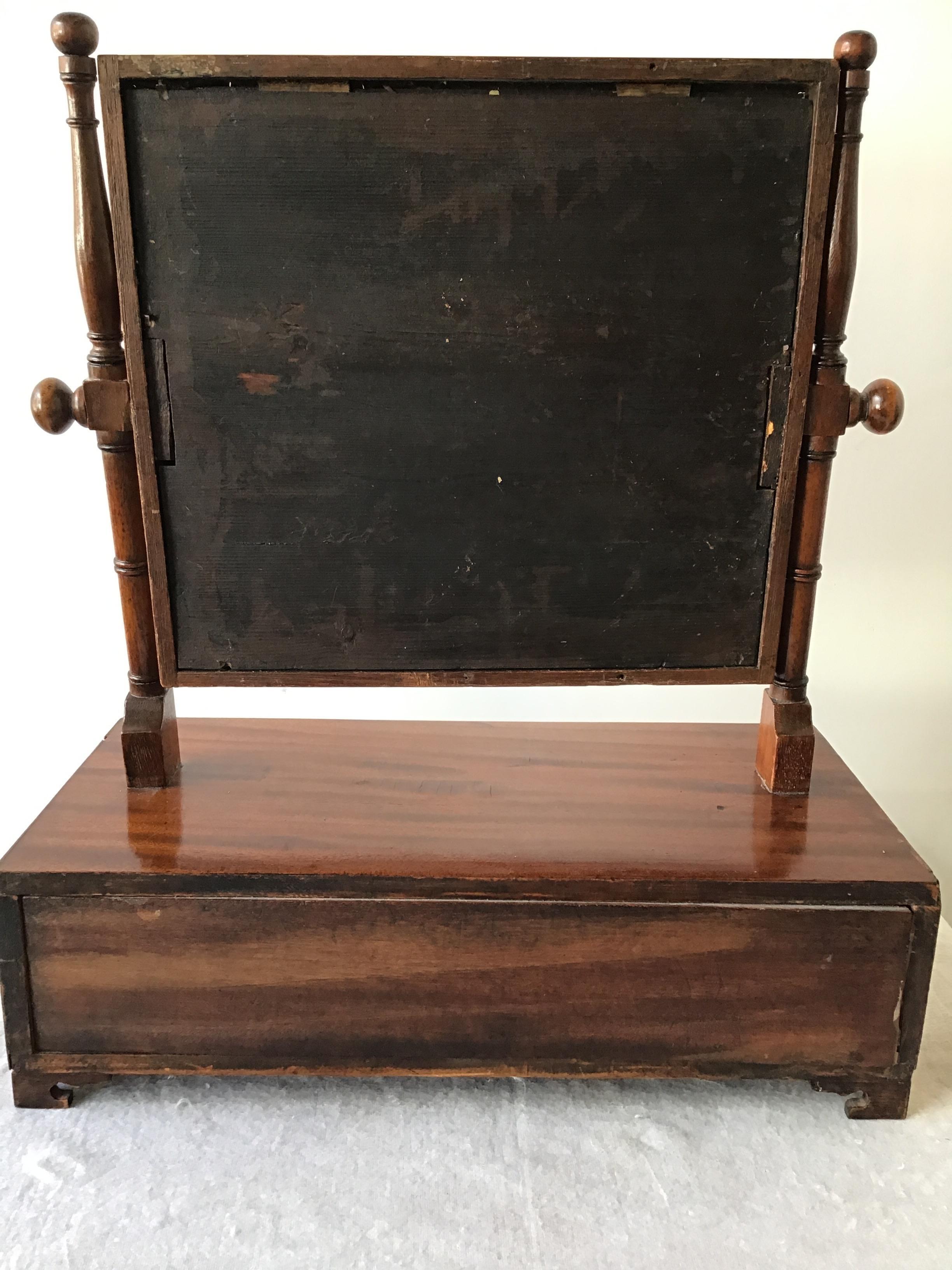 1880s Mahogany Shaving Mirror For Sale 5