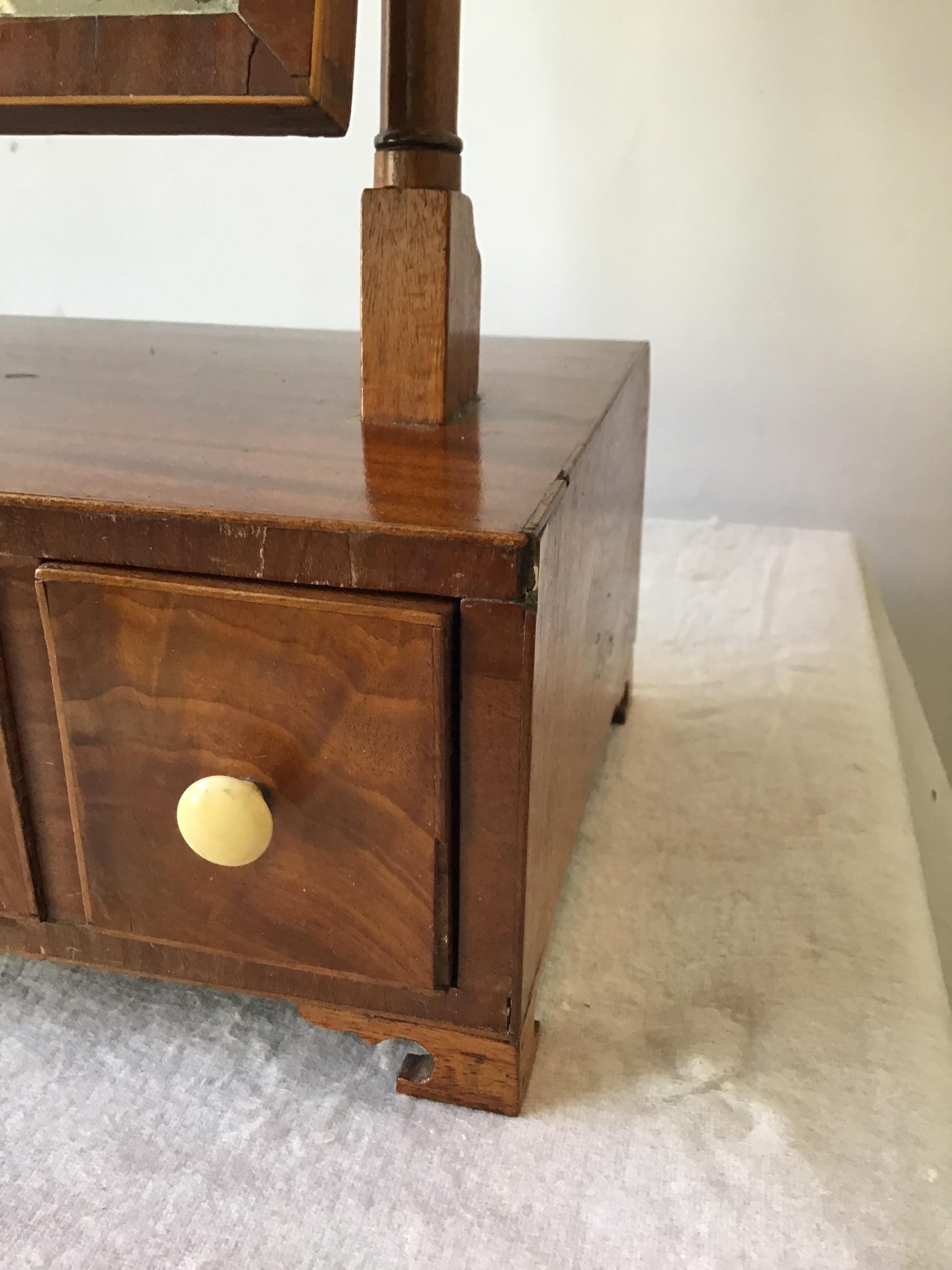 1880s Mahogany Shaving Mirror For Sale 6