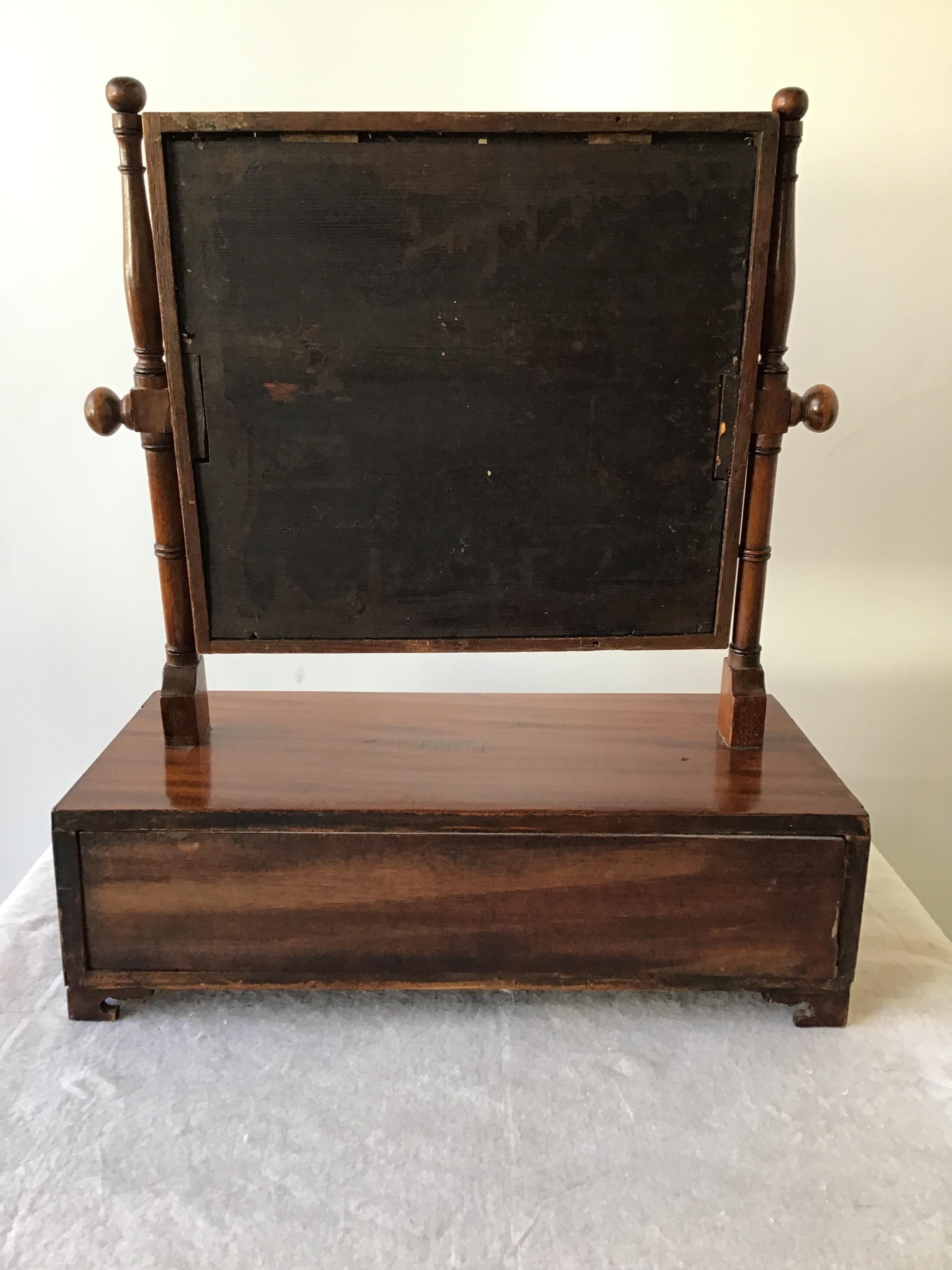 Late 19th Century 1880s Mahogany Shaving Mirror For Sale