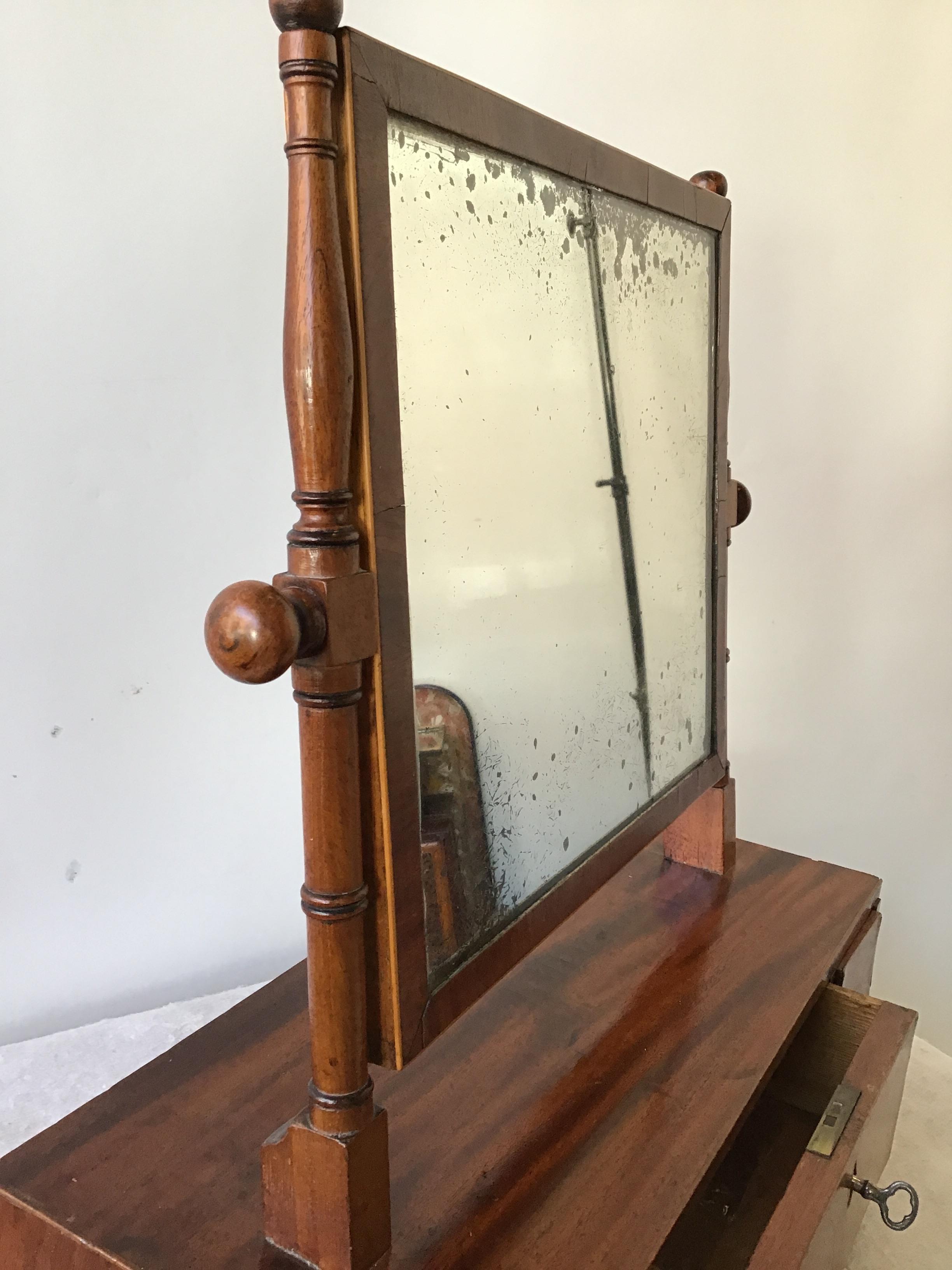 1880s Mahogany Shaving Mirror For Sale 3