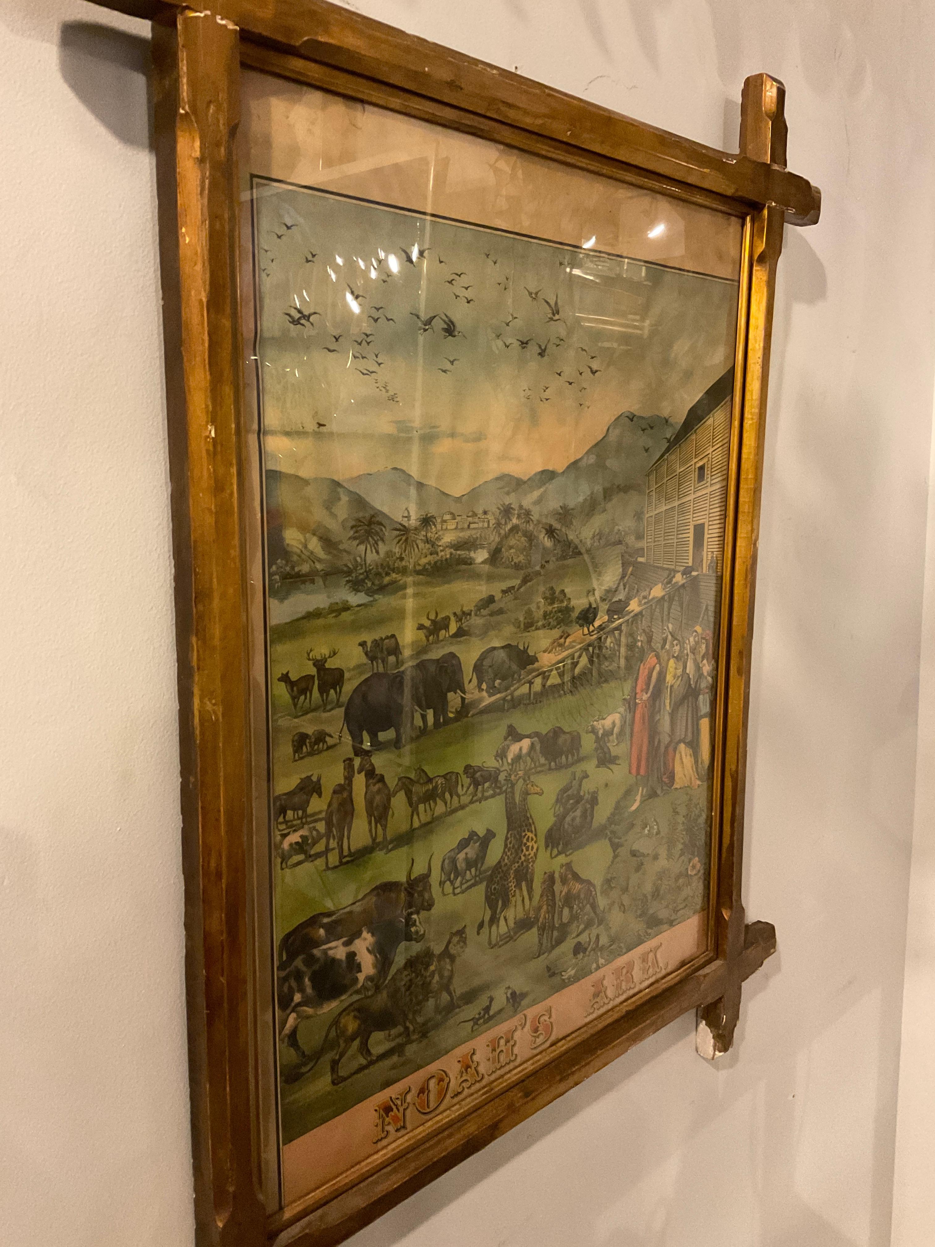 1880s Noah’s Ark Print In Gilt Wood Frame For Sale 5