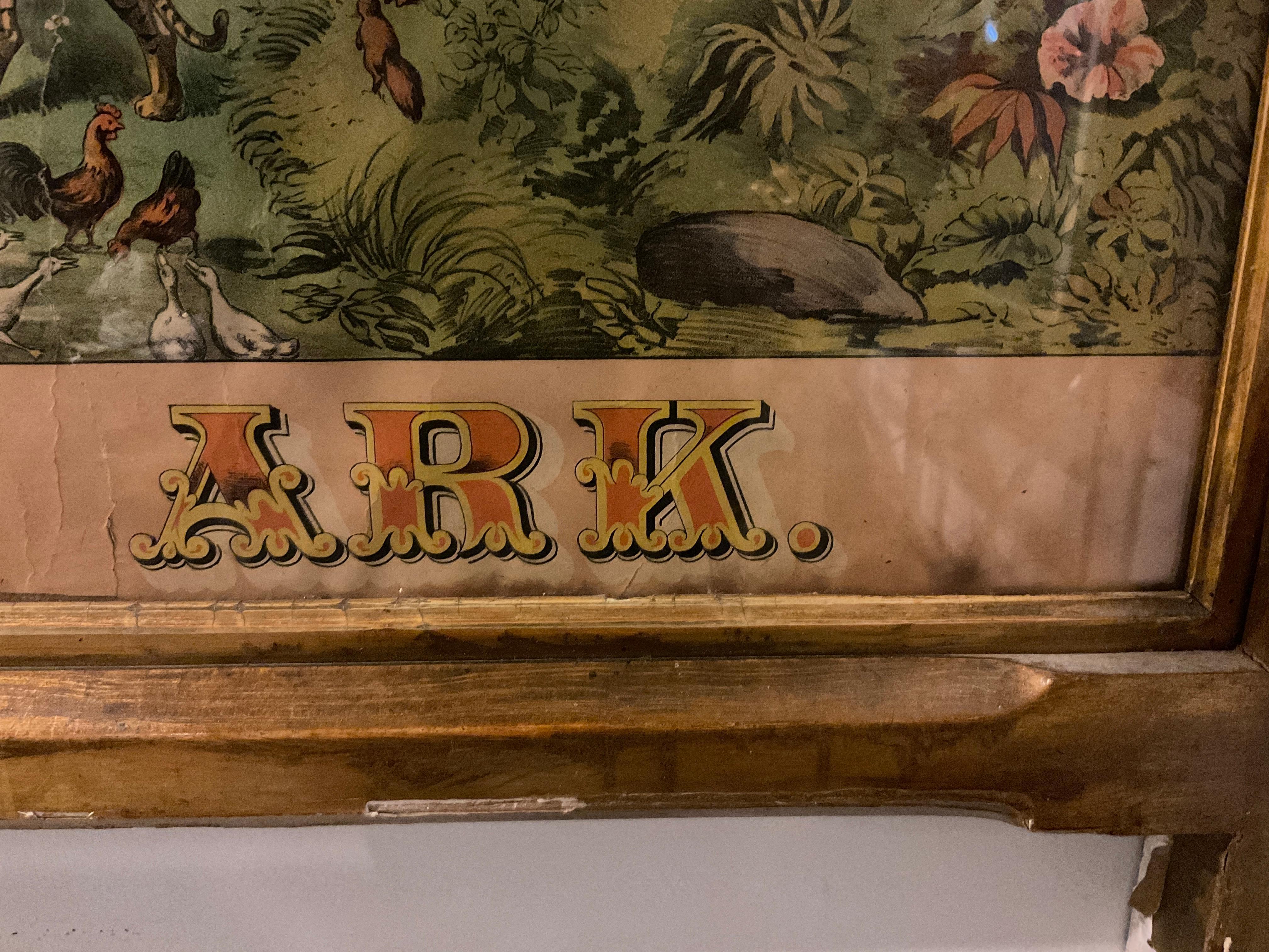1880s Noah’s Ark Print In Gilt Wood Frame For Sale 3