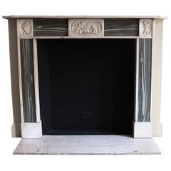 1880s NYC Waldorf Astoria Hotel English Regency Green and White Marble Mantel