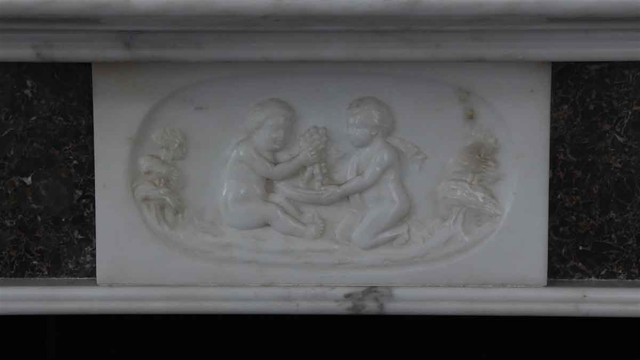 Inset Fossil Marble  Mantel Waldorf Astoria Hotel English Regency For Sale 2