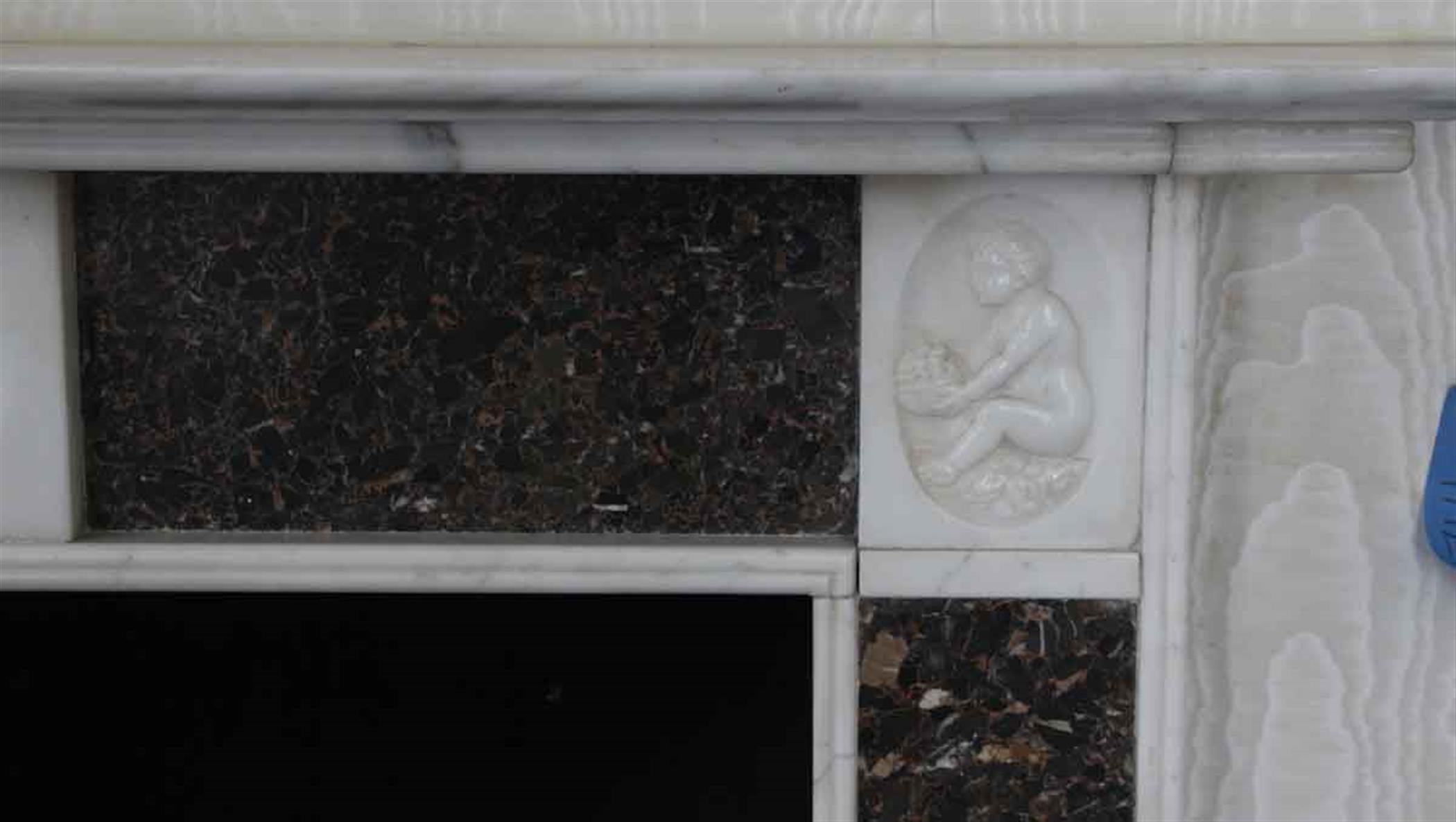 Inset Fossil Marble  Mantel Waldorf Astoria Hotel English Regency For Sale 3