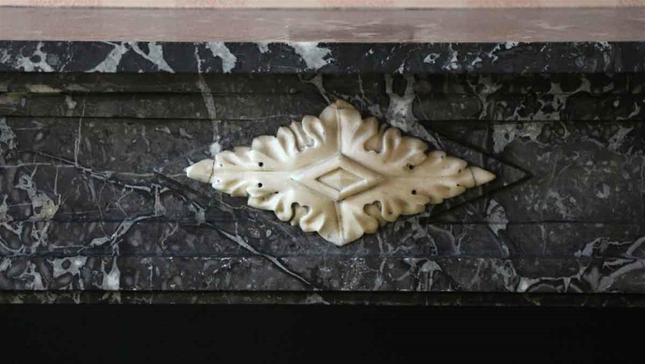 Floral French Regency Gray Marble Mantel Waldorf Astoria Hotel  For Sale 3