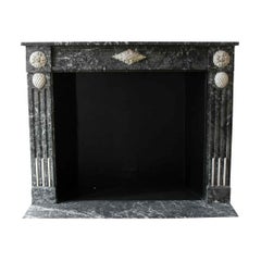 Antique Floral French Regency Gray Marble Mantel Waldorf Astoria Hotel 