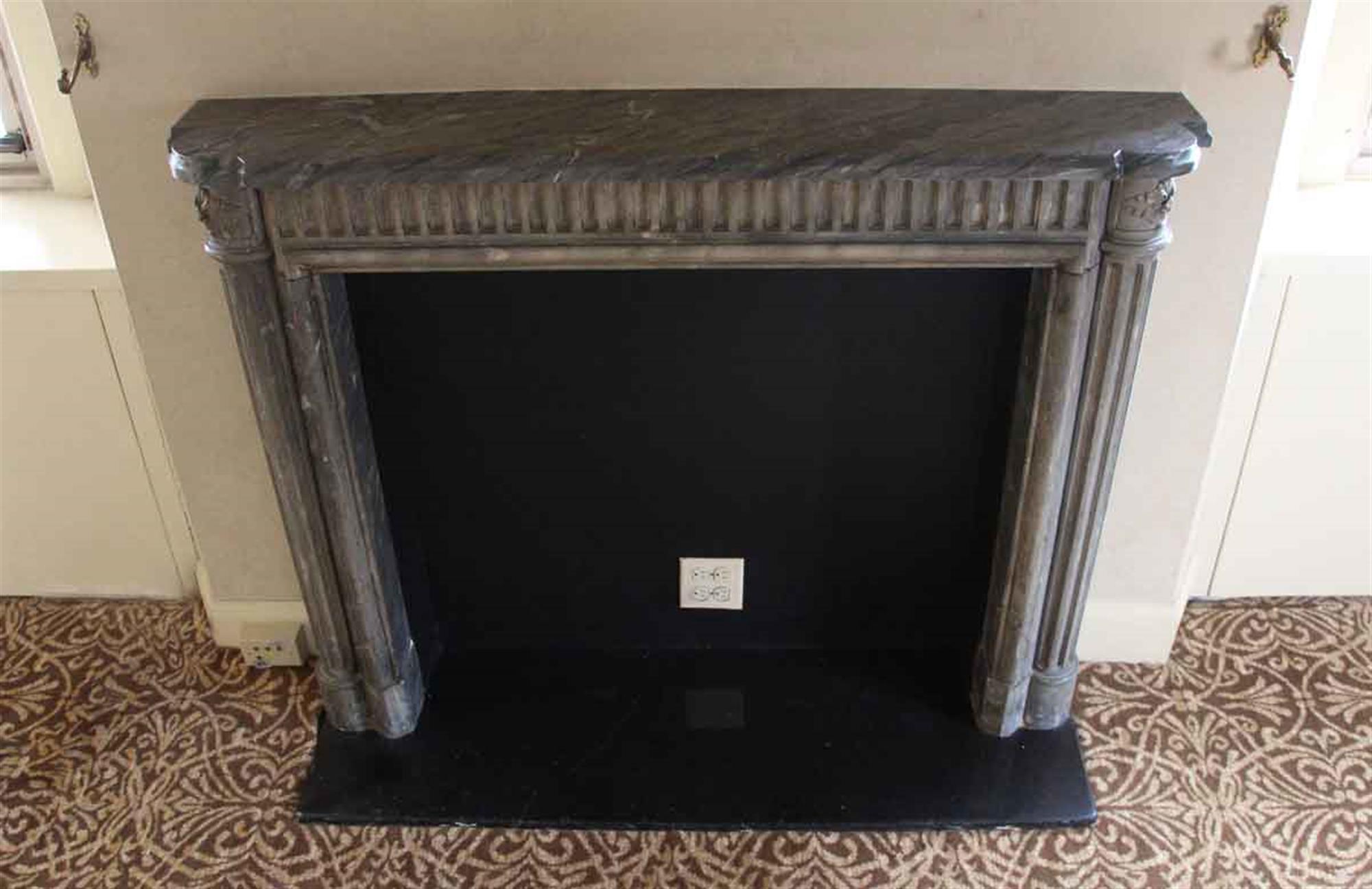 Late 19th Century 1880s NYC Waldorf Astoria Hotel French Louis XVI Style Gray Marble Mantel