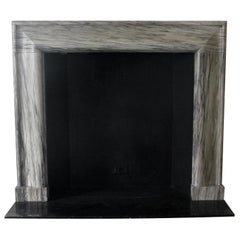 1880s NYC Waldorf Astoria Hotel Green & Gray Marble Bolection Mantel