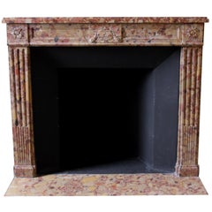 Antique 1880s NYC Waldorf Astoria Hotel Yellow Breche Marble Mantel from Suite 40Y