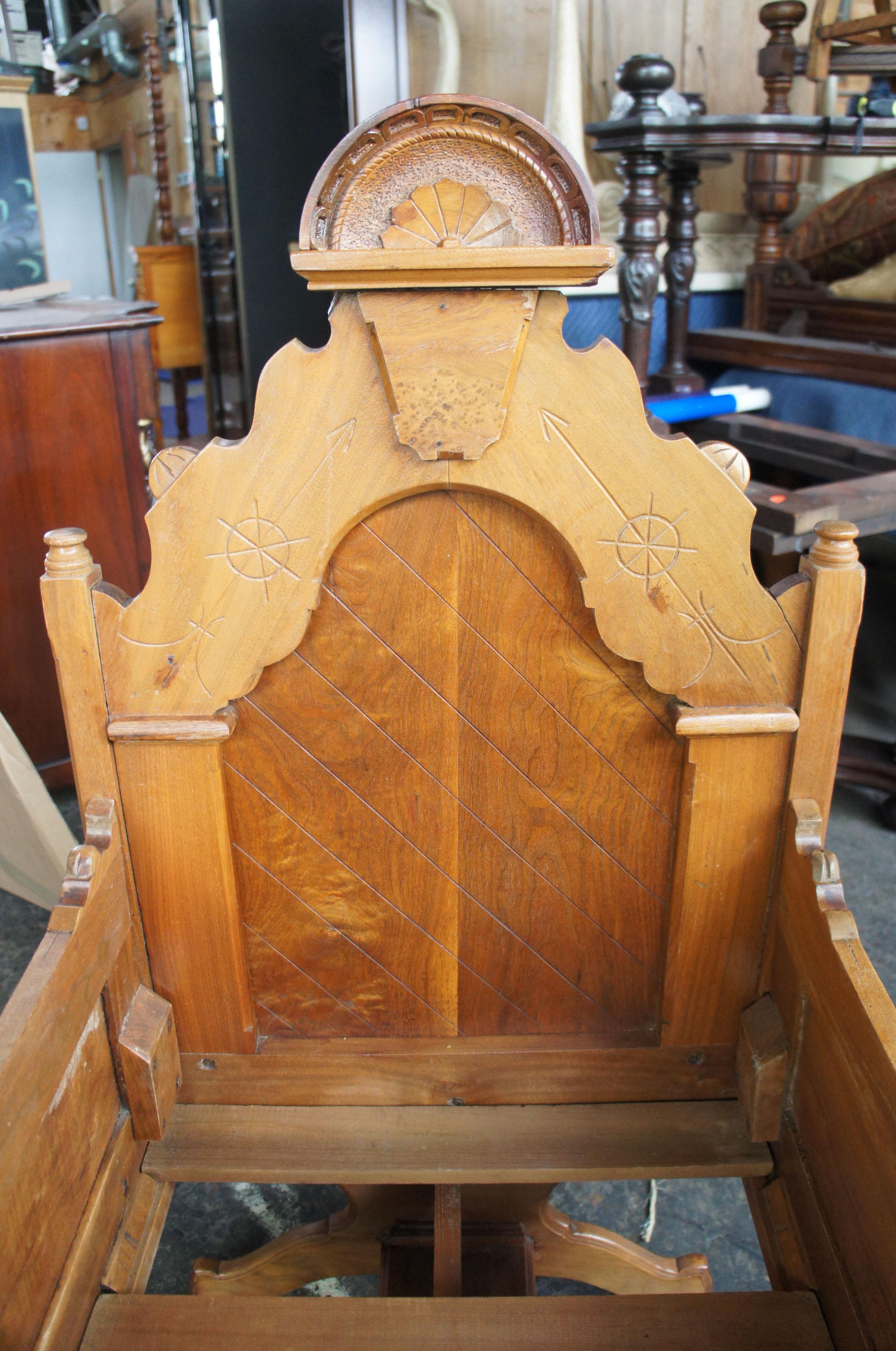 vintage wooden rocking baby cradle