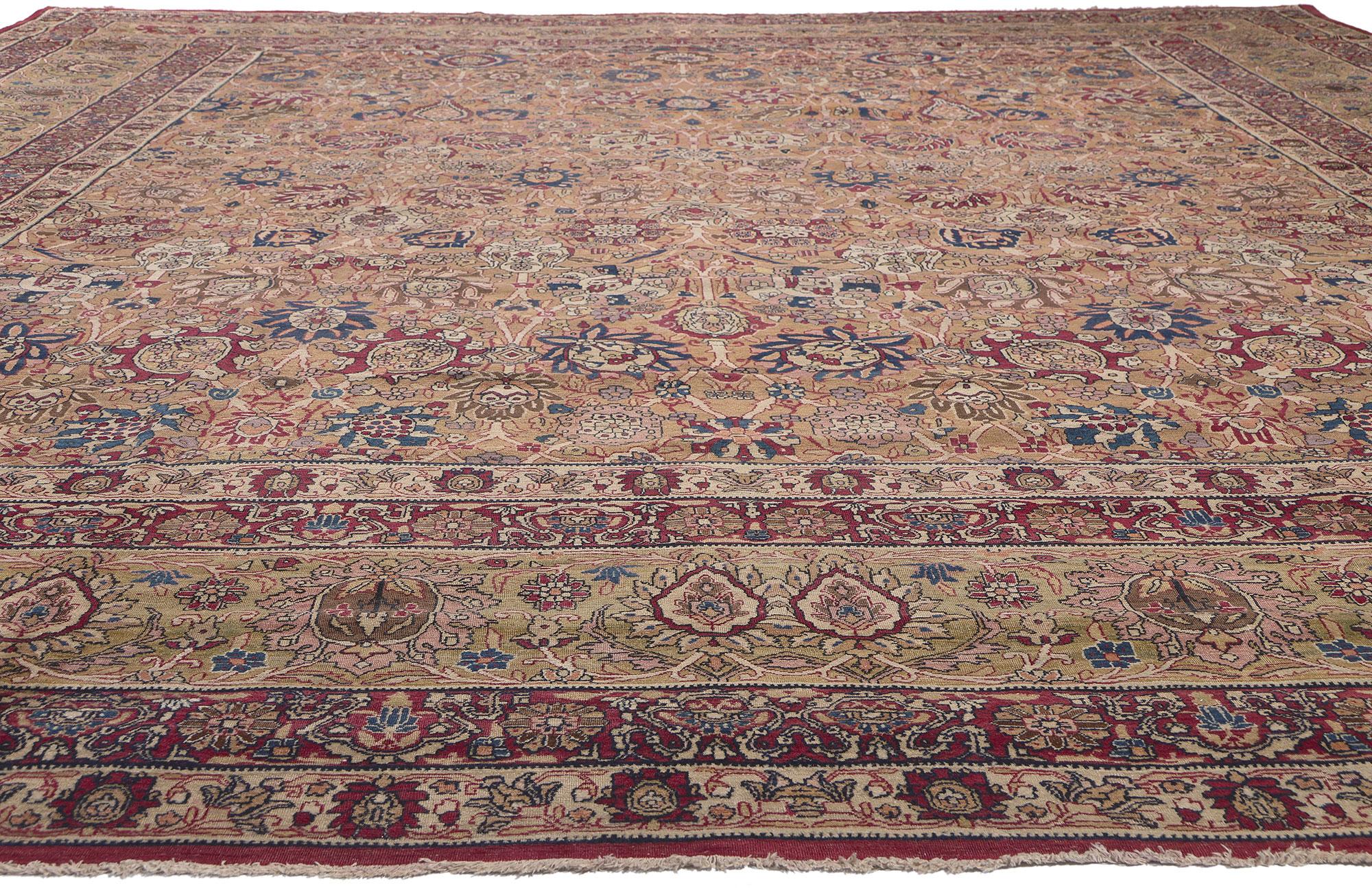 Arts and Crafts 1880s Oversized Antique Persian Kermanshah Rug For Sale