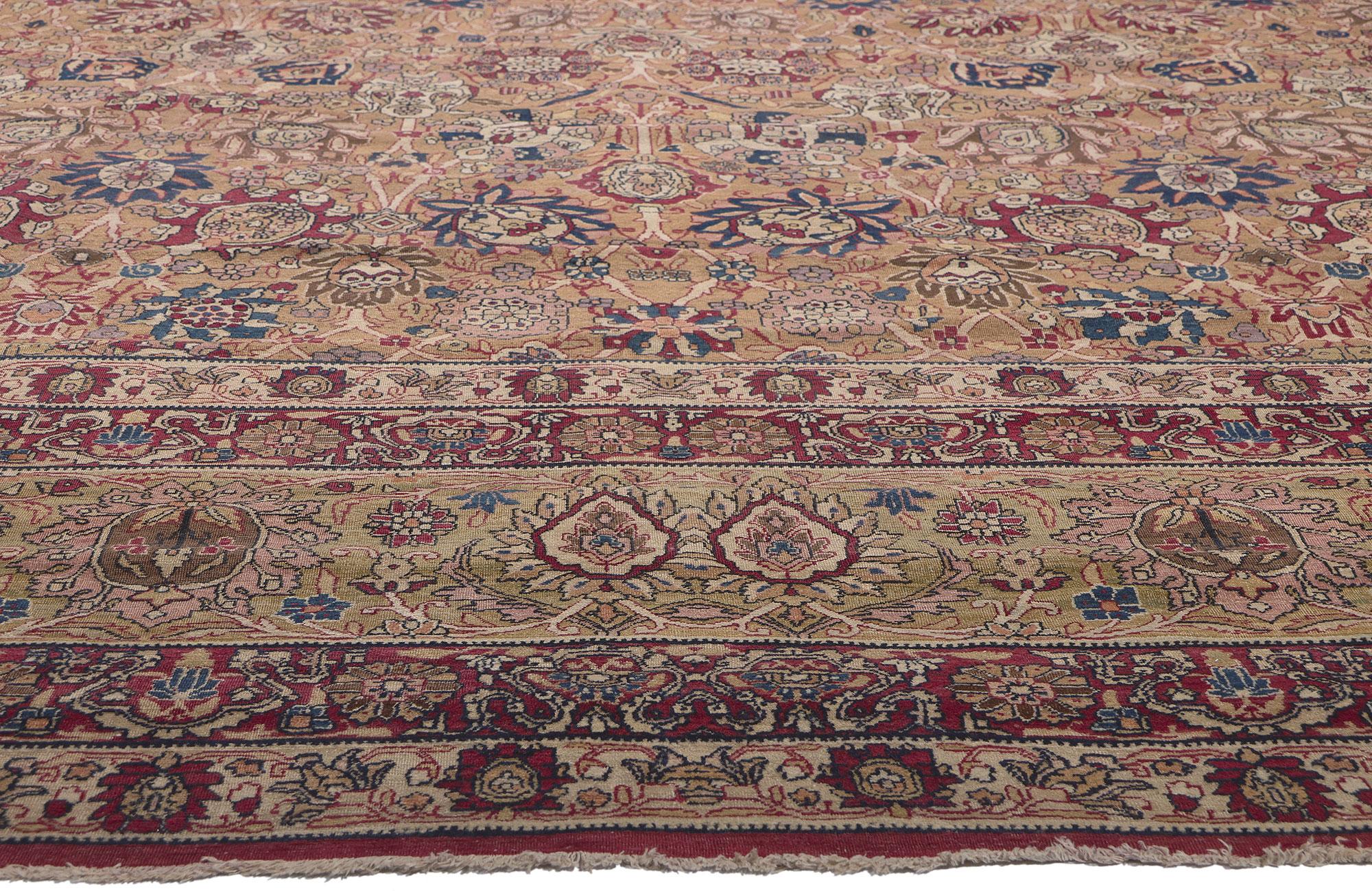 Hand-Knotted 1880s Oversized Antique Persian Kermanshah Rug For Sale