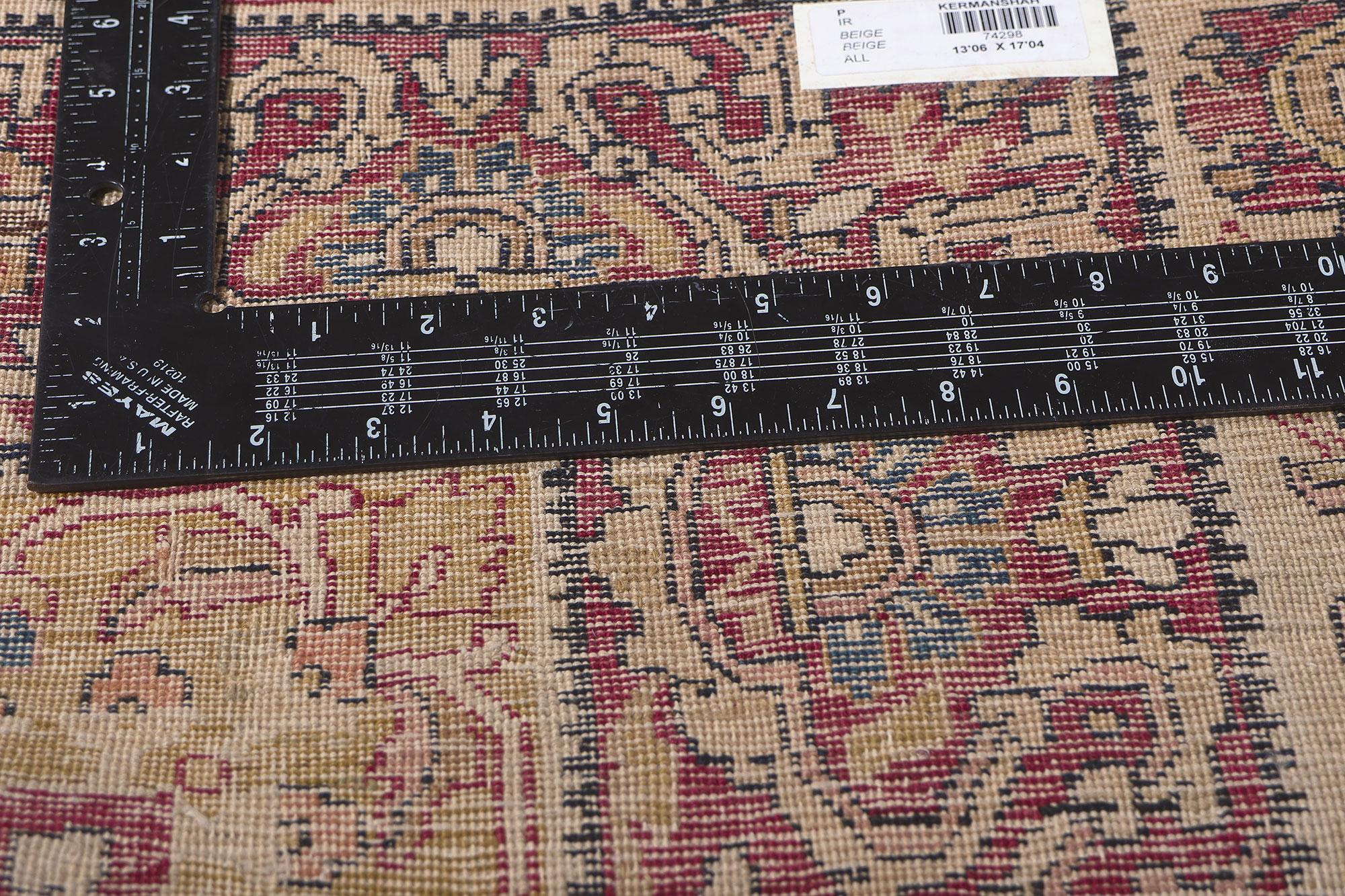 19th Century 1880s Oversized Antique Persian Kermanshah Rug For Sale
