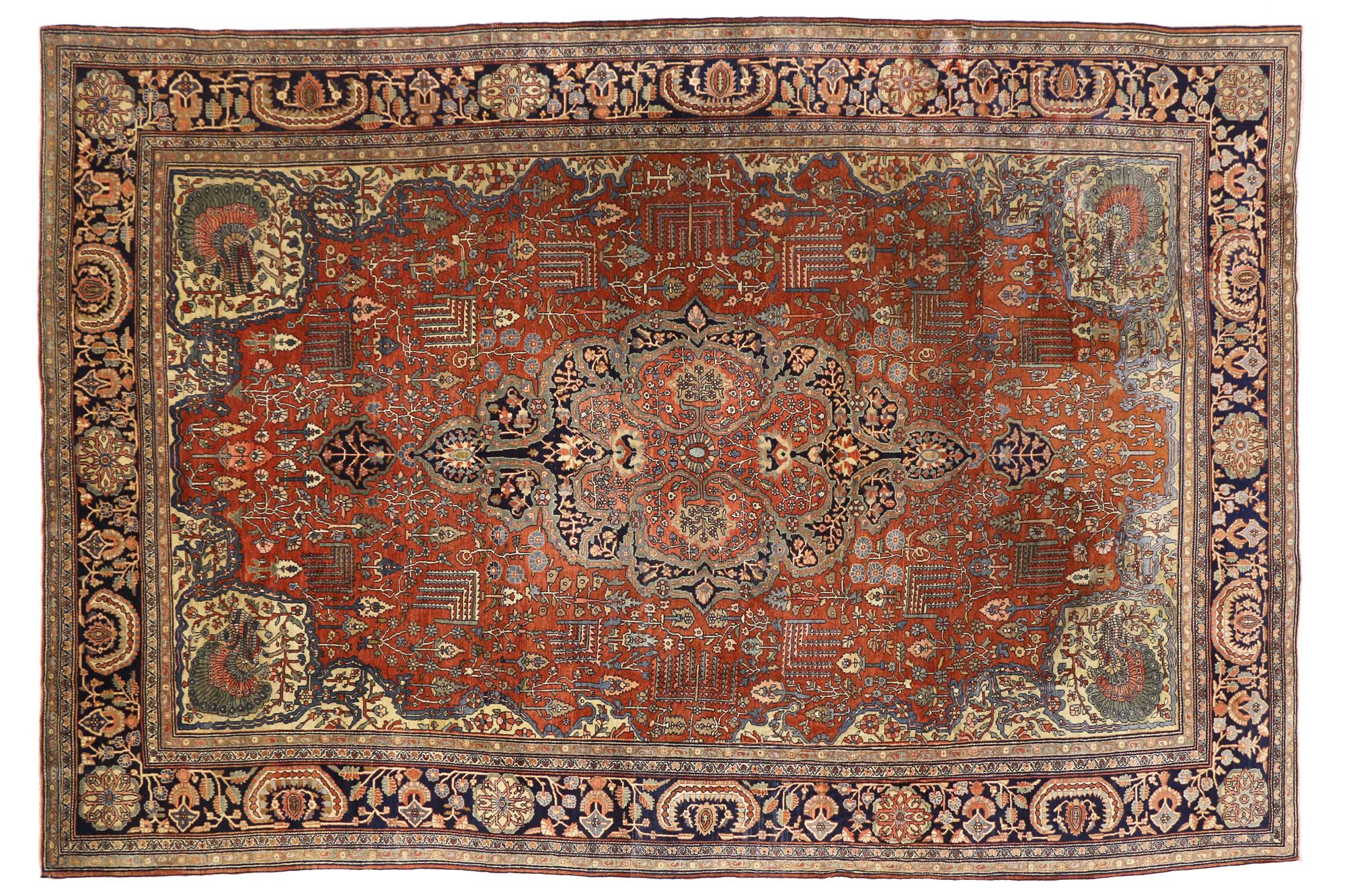Tappeto persiano Sarouk Farahan del 1880, 09'00 x 13'02 in vendita 3