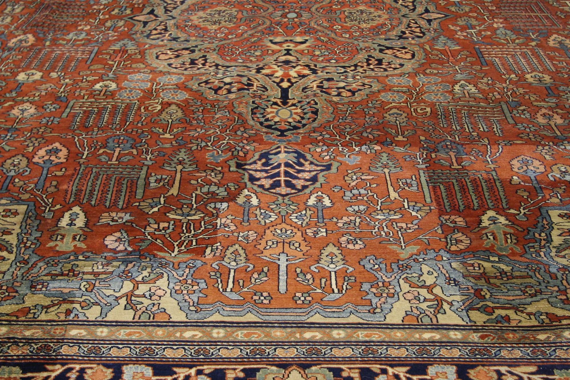XIX secolo Tappeto persiano Sarouk Farahan del 1880, 09'00 x 13'02 in vendita