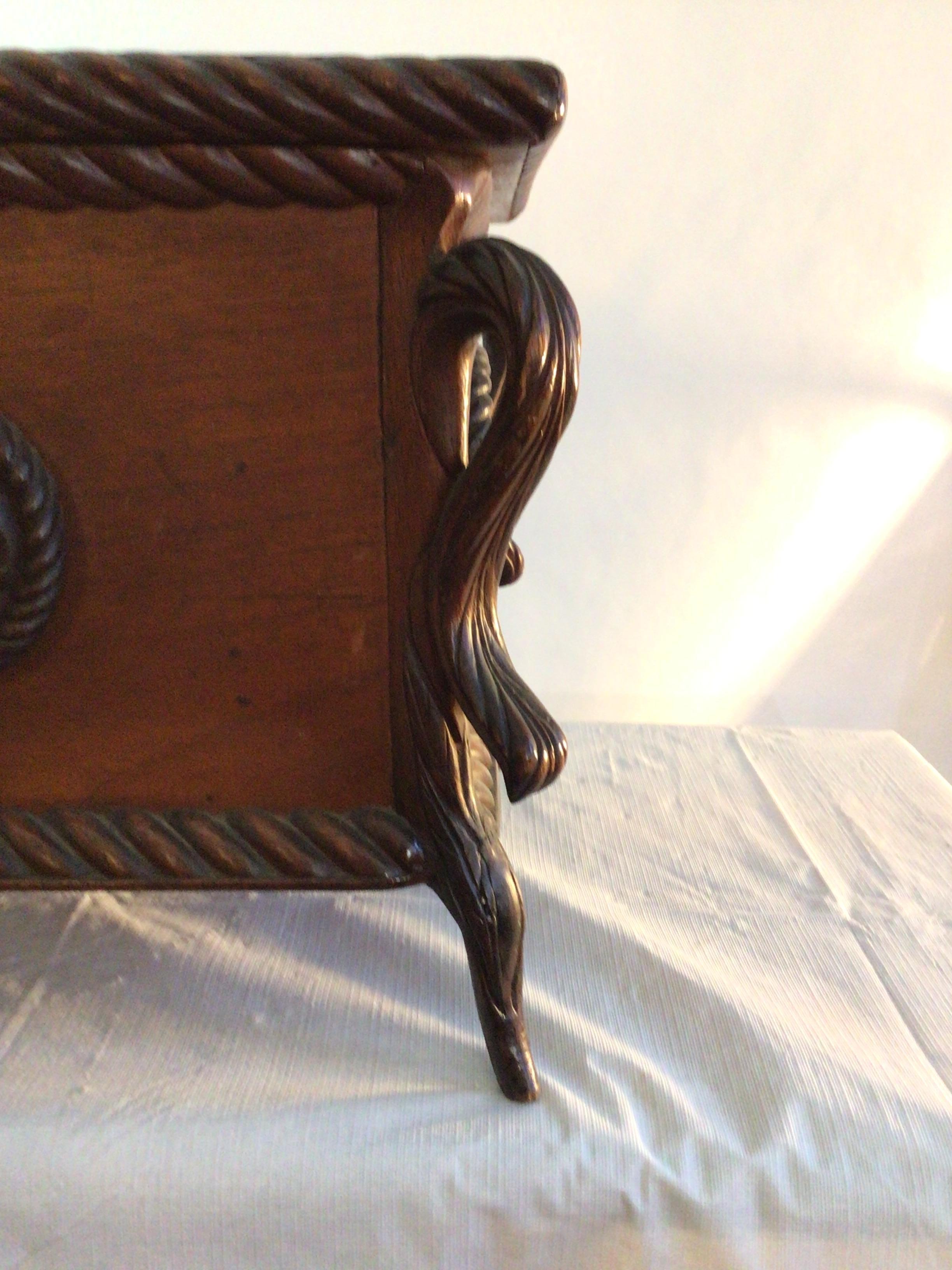 1880s Oversized Victorian Carved Wood Jewelry Box For Sale 2