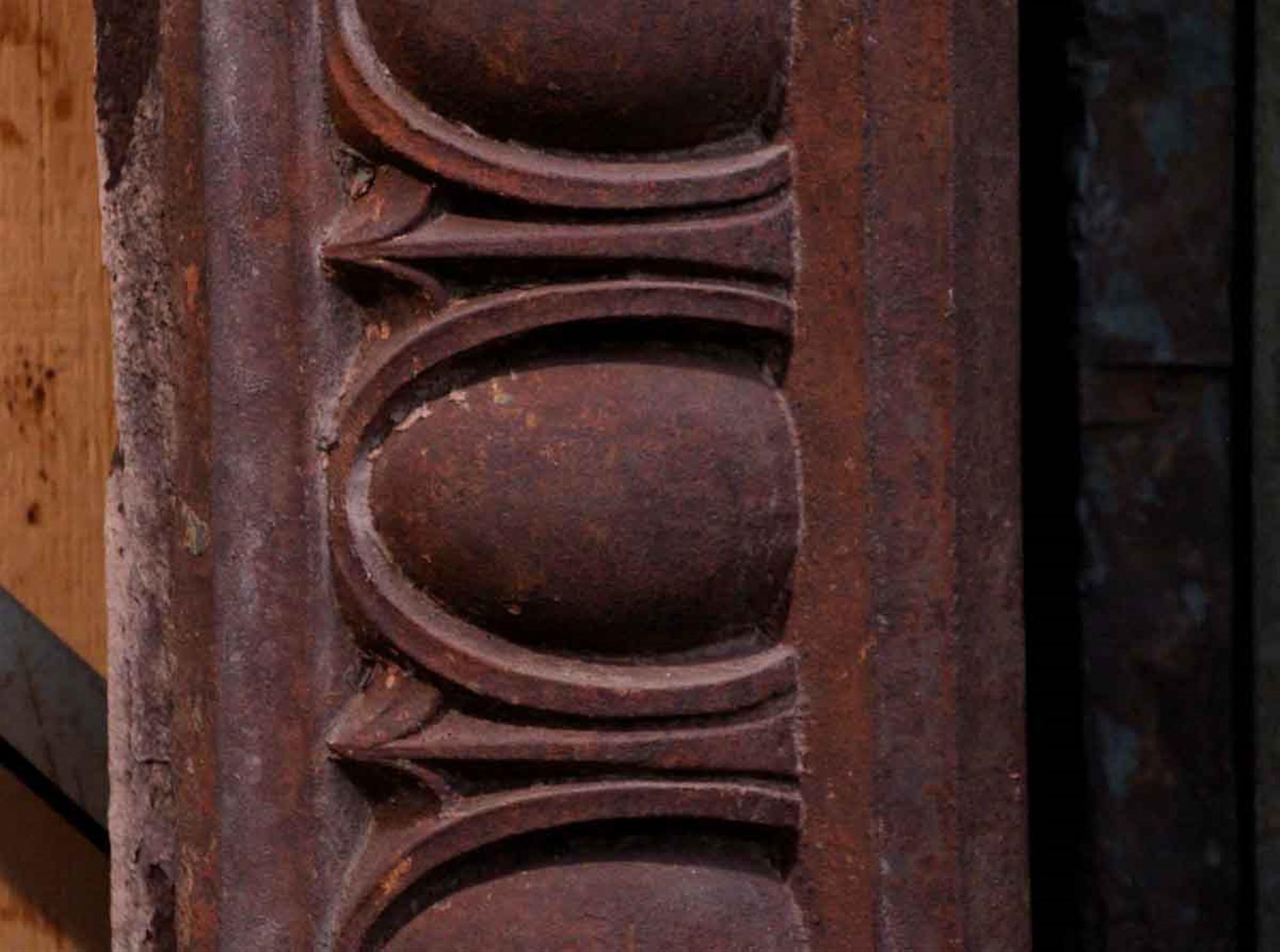 Originally from atop of an 1880s New York City building, this cast iron trim is a great architectural element for a building or perhaps for topping a garden wall as well! Each section is 8 ft. long. Priced as a pair. Small quantity available at time