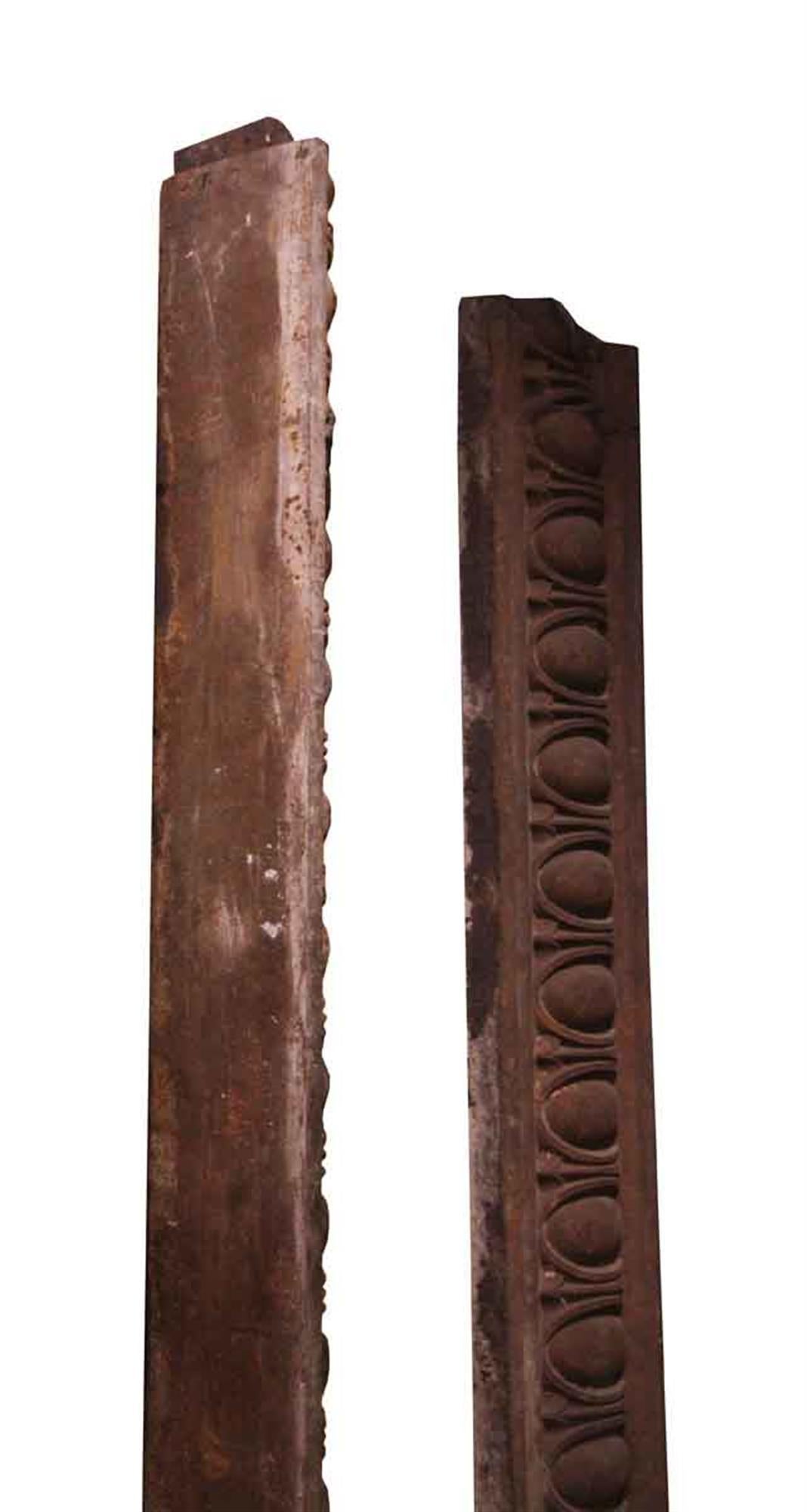 American 1880s Pair of Cast Iron Lintels or Roof Trim with Egg and Dart Design