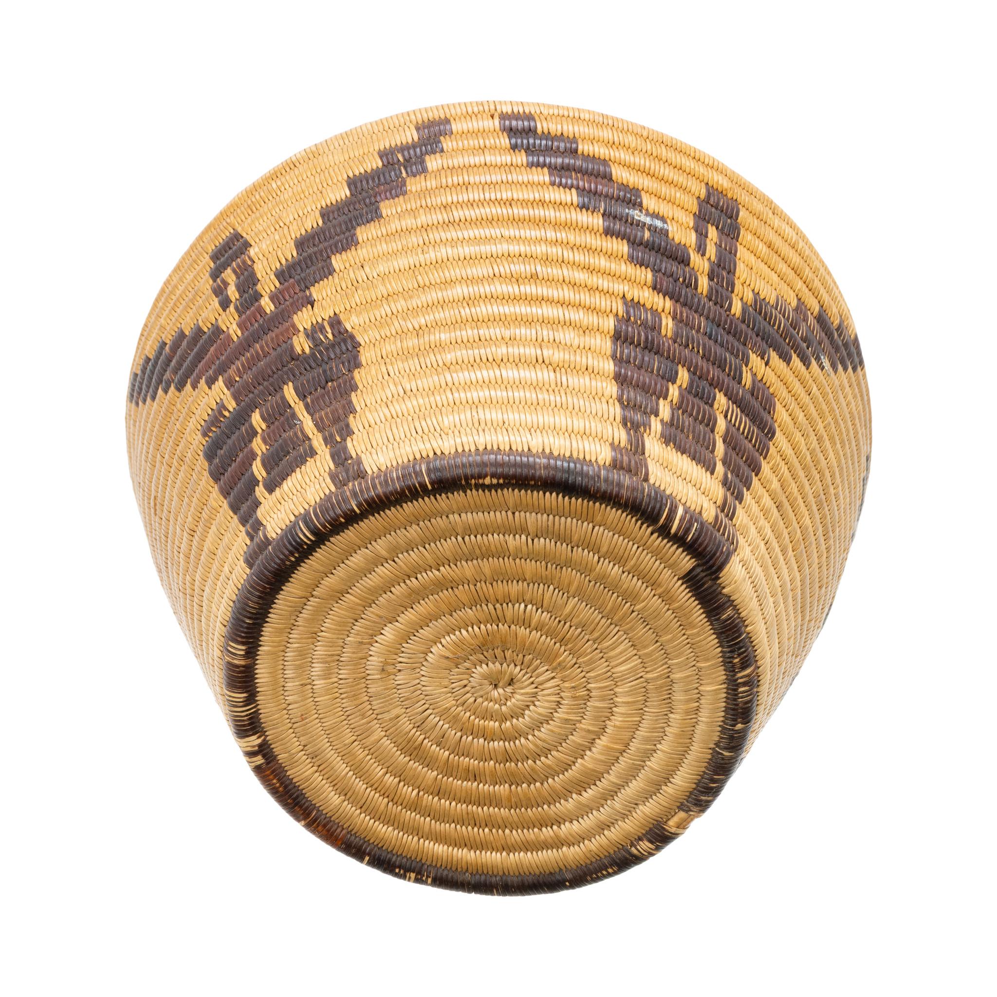 1880er Panamint Korb mit Deckel (Handgefertigt) im Angebot