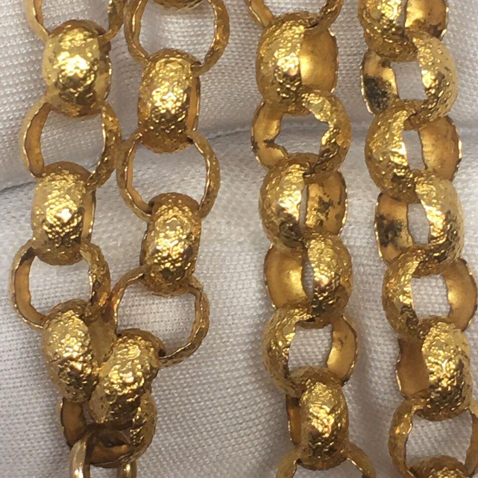 Antike georgianische 14k Gold gemusterte Gürtelkette Halskette 25 Zoll 23,1 Gramm im Zustand „Gut“ im Angebot in Santa Monica, CA