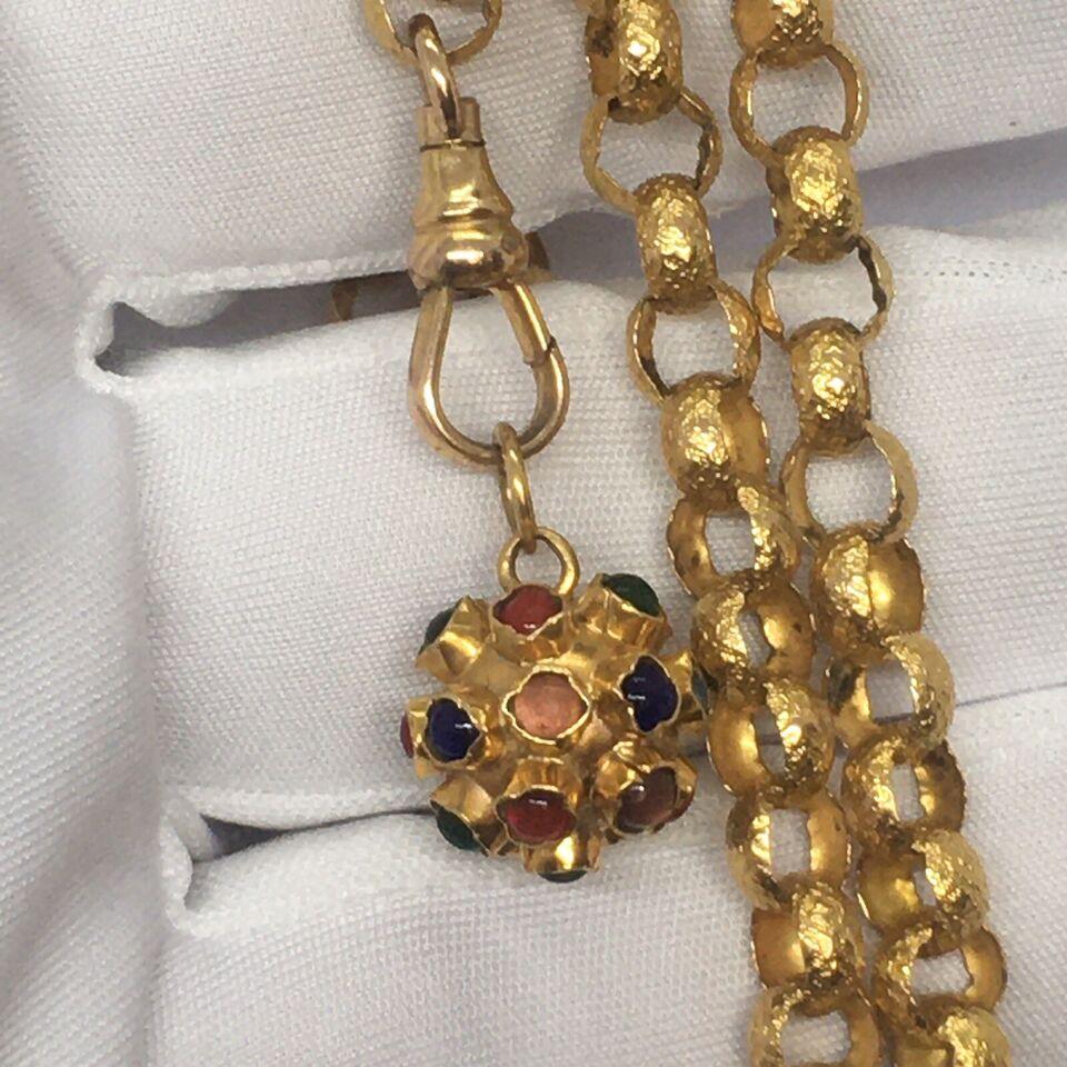 Antike georgianische 14k Gold gemusterte Gürtelkette Halskette 25 Zoll 23,1 Gramm für Damen oder Herren im Angebot