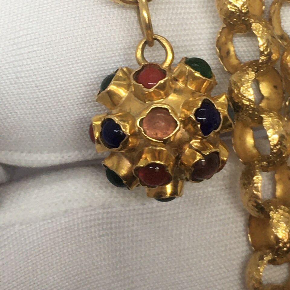 Antike georgianische 14k Gold gemusterte Gürtelkette Halskette 25 Zoll 23,1 Gramm im Angebot 1