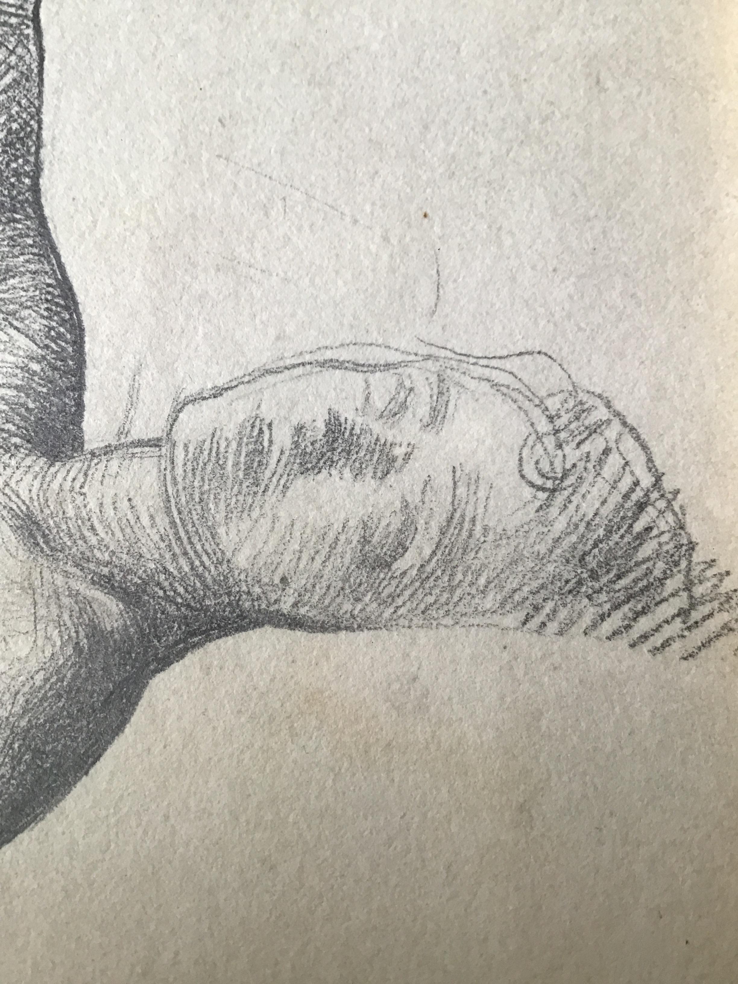 1880s Paul Albert Besnard Pencil Drawing of a Reclining Woman In Good Condition For Sale In Tarrytown, NY