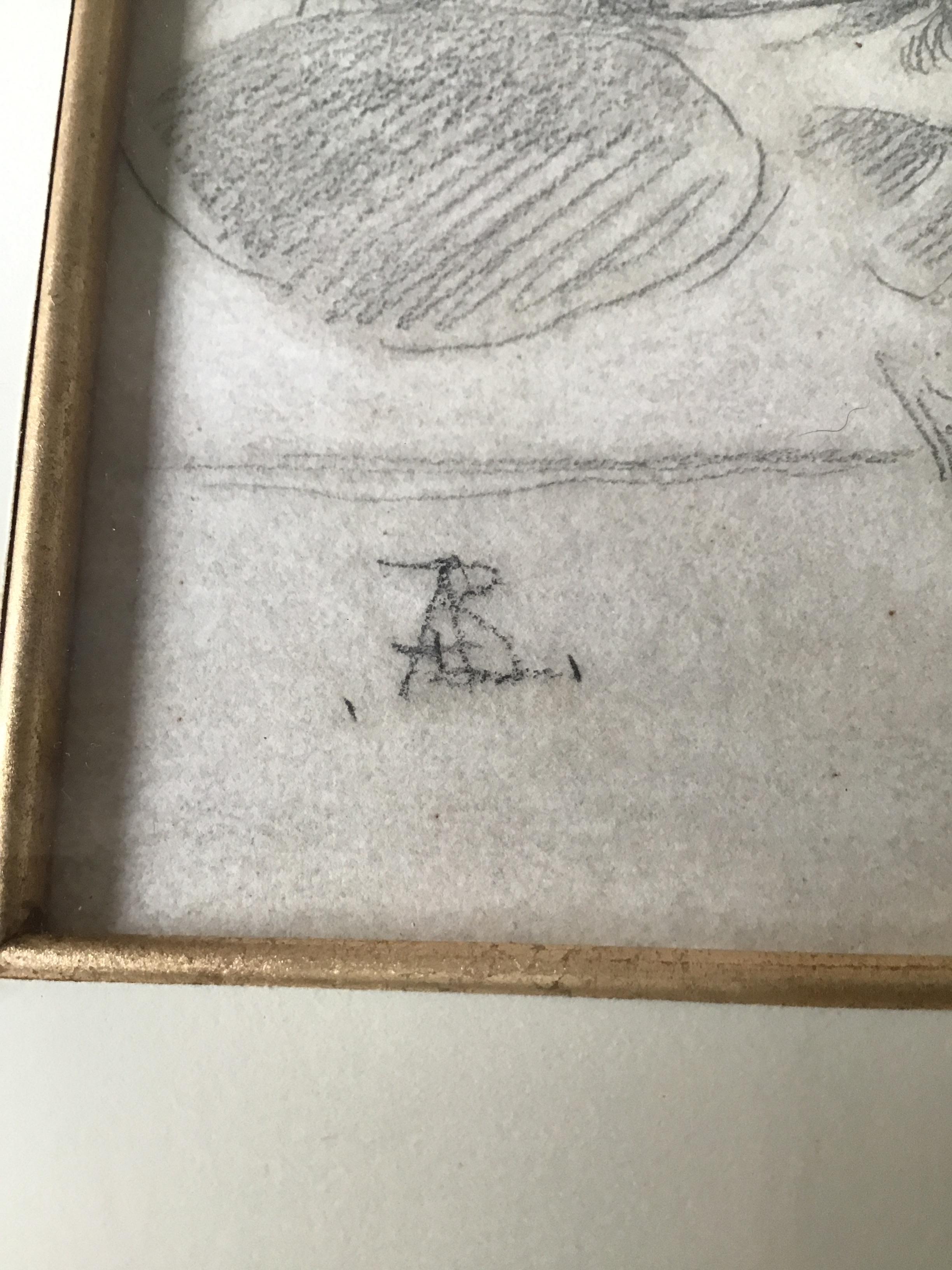 1880er Jahre Paul Albert Besnard Bleistiftzeichnung einer sitzenden Frau im Angebot 1