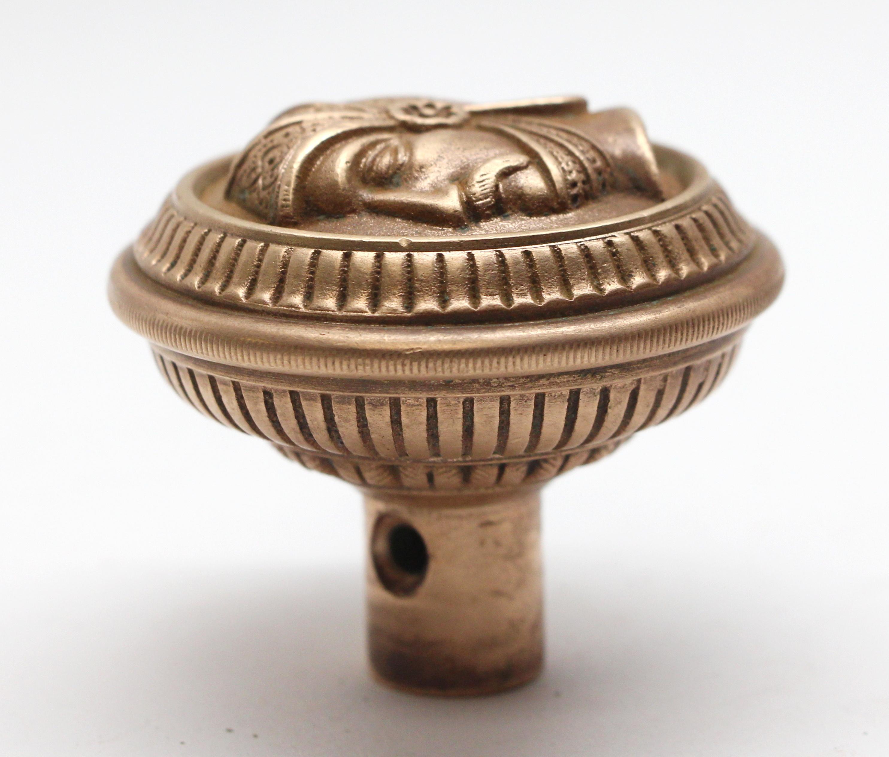 American 1880s Representational Style Bronze Greek Head Door Knob