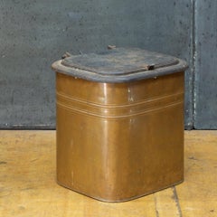 1880s Rochester Stamping Works Copper Coal Can Industrial Waste Trash Bin
