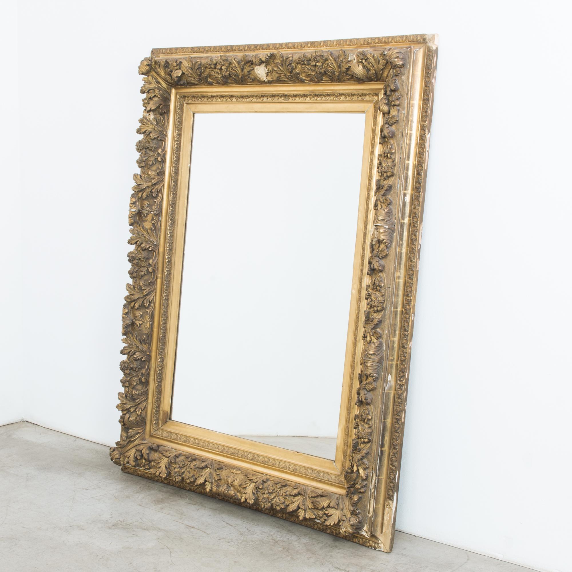 French Provincial 1880s Rococo Gilded Wooden Mirror