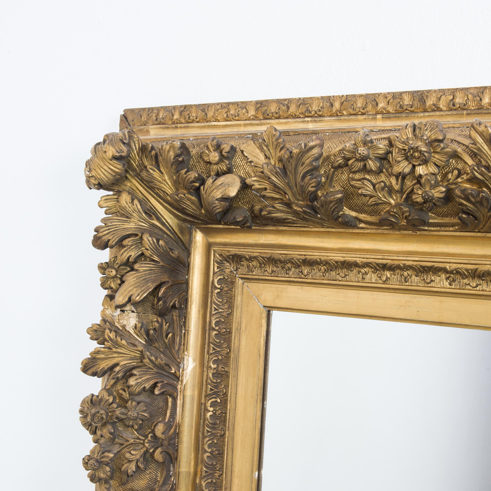 French 1880s Rococo Gilded Wooden Mirror
