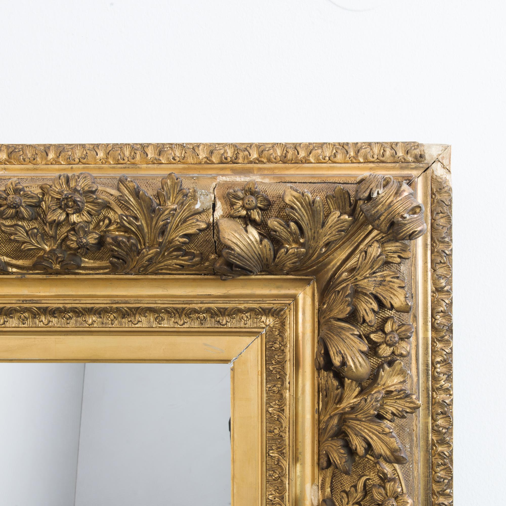 1880s Rococo Gilded Wooden Mirror In Good Condition In High Point, NC