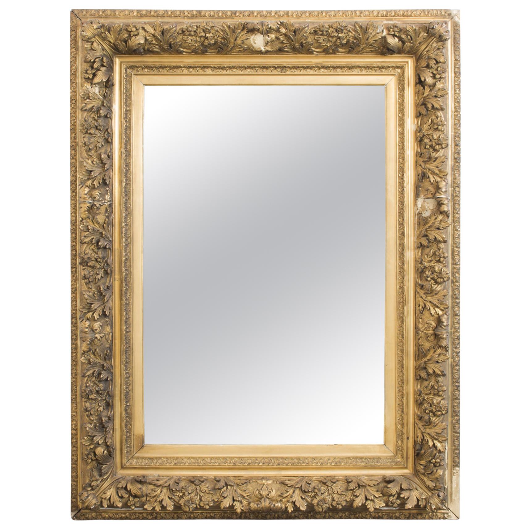 1880s Rococo Gilded Wooden Mirror