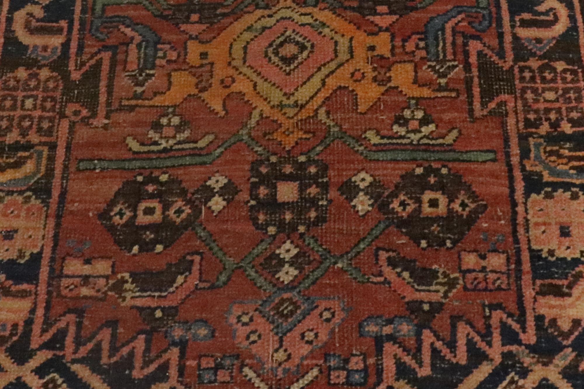 Wool Late 19th Century 1880's Antique Persian Bijar Carpet with Traditional Style For Sale