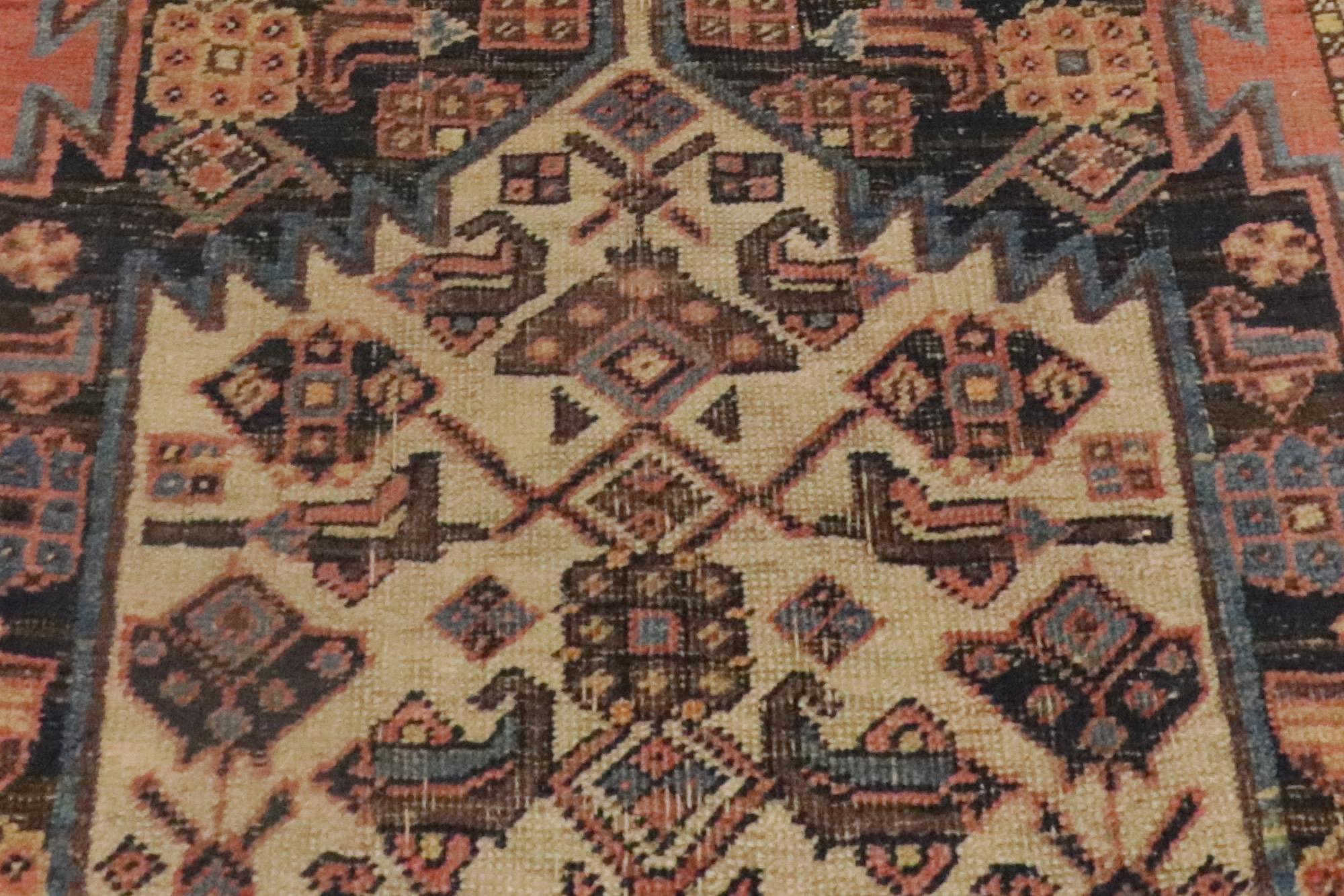 Late 19th Century 1880's Antique Persian Bijar Carpet with Traditional Style For Sale 1