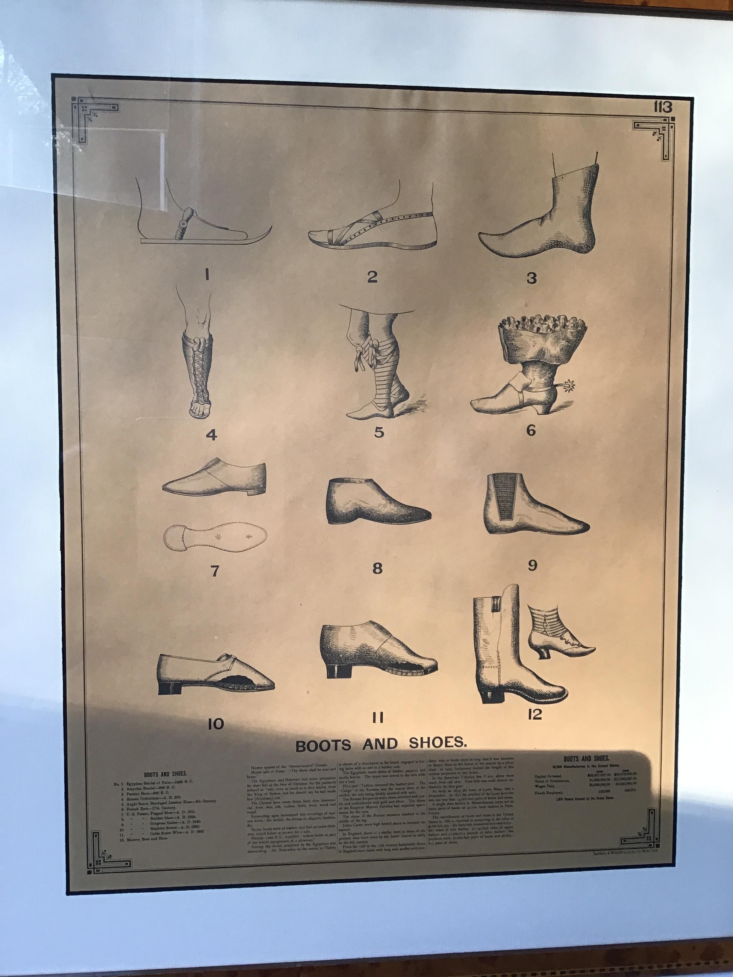 Late 19th Century 1880s Shoe Description Print For Sale
