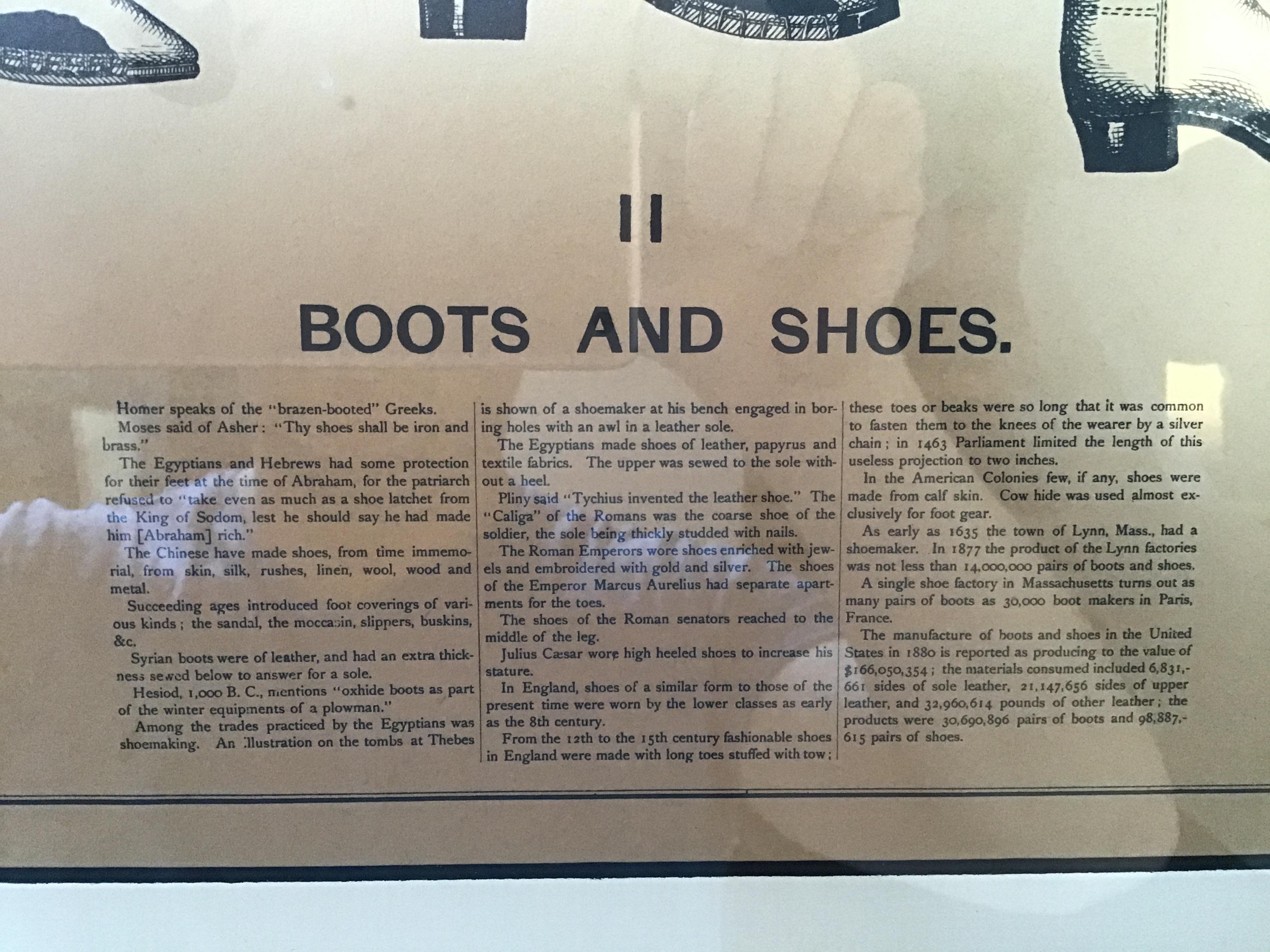 1880s Shoe Description Print For Sale 1