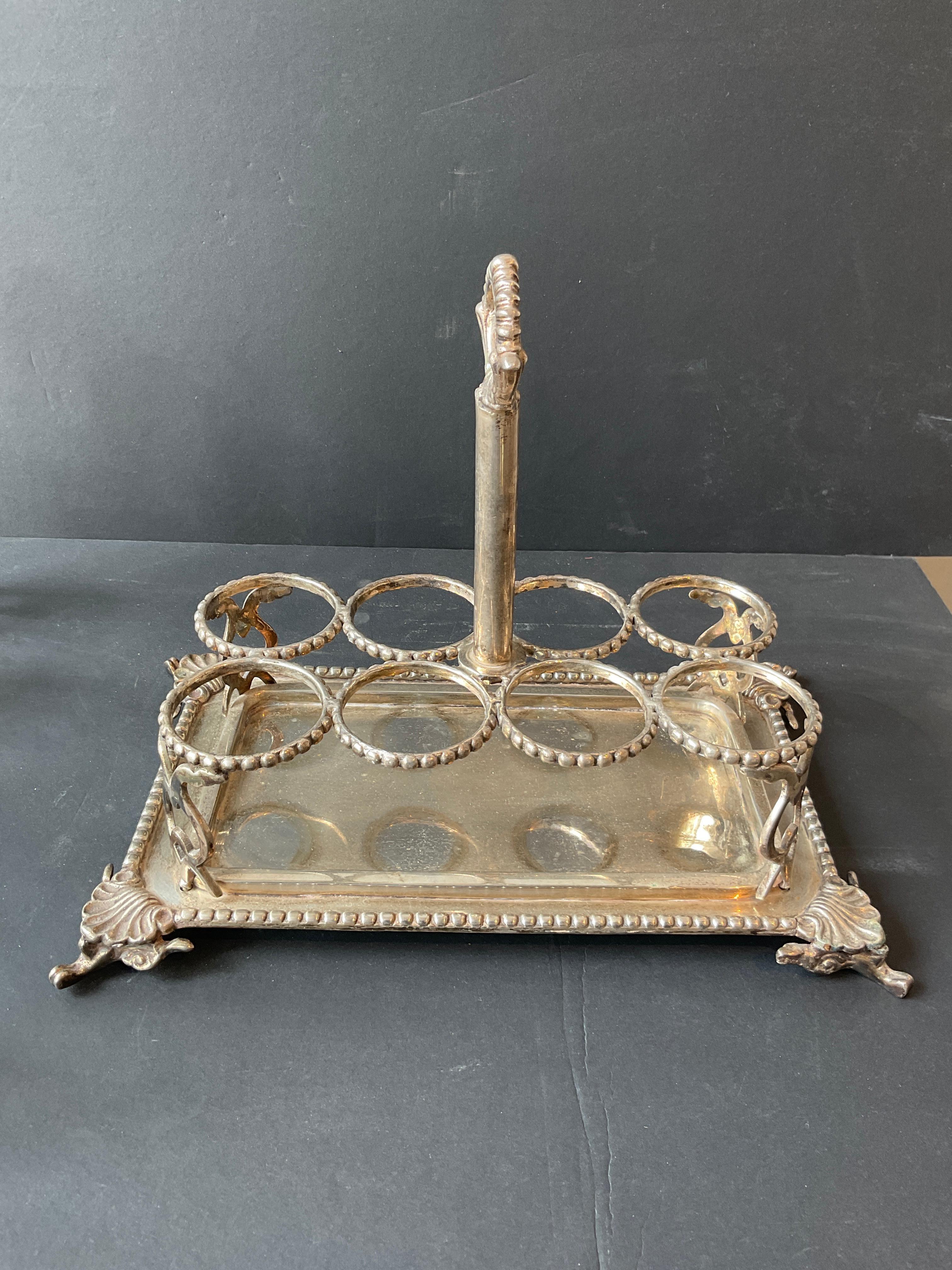 Set de 8 burettes en métal argenté des années 1880 en vente 3