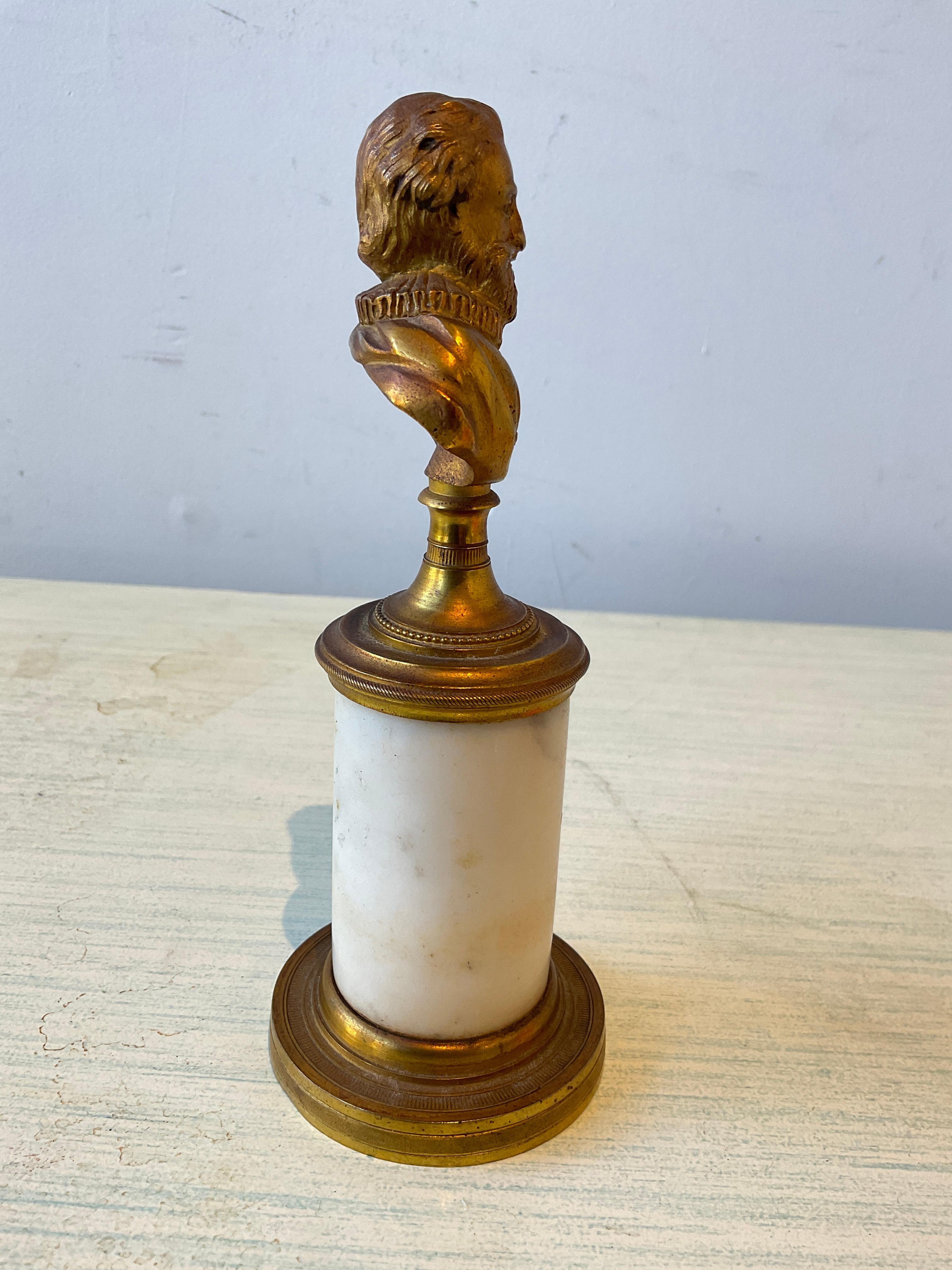 Années 1880 Petit  Buste en bronze Dore de Shakespeare  en vente 1