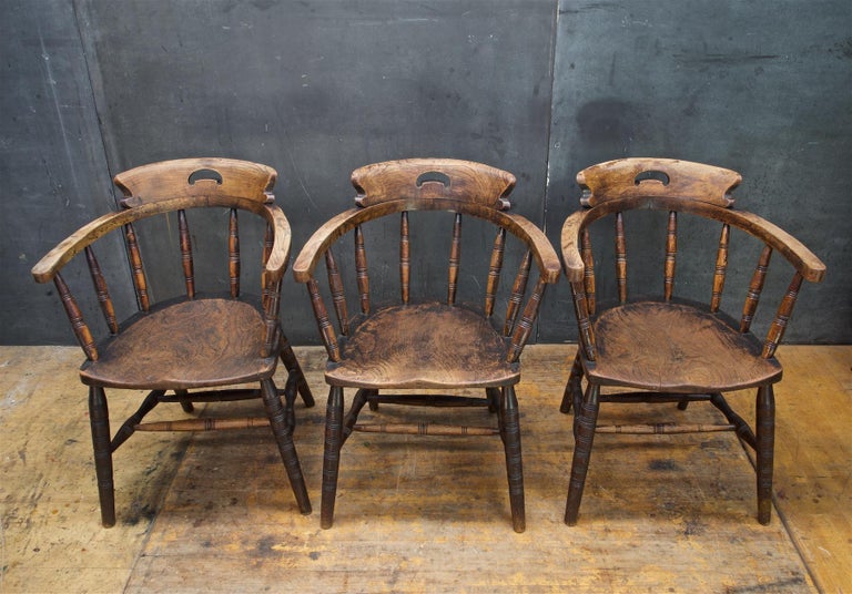 1880s Tavern Dining Chairs Pirate Captains Six Farmhouse Rustic