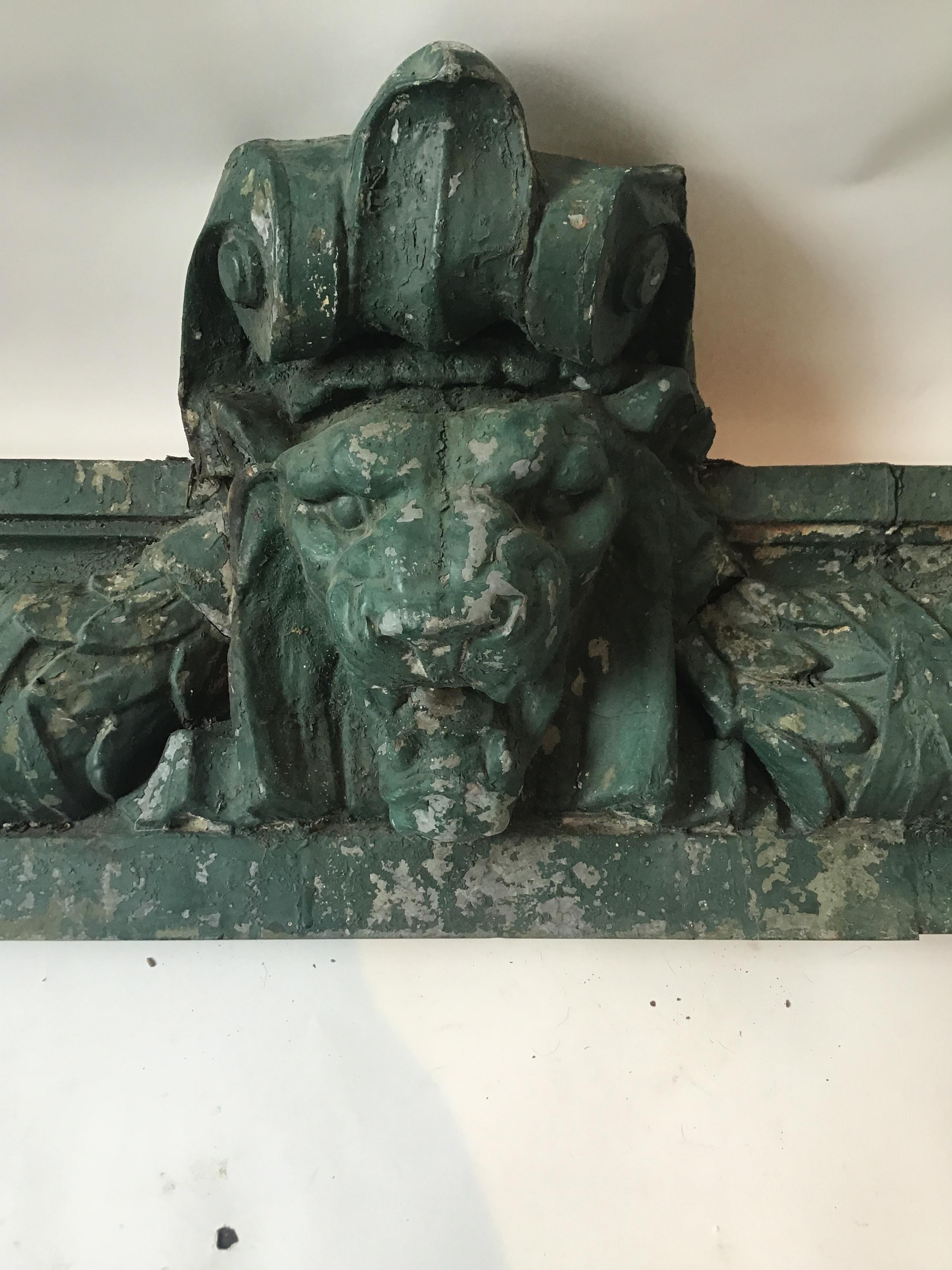 1880s Tin Architectural Building Piece with Lion Face 9