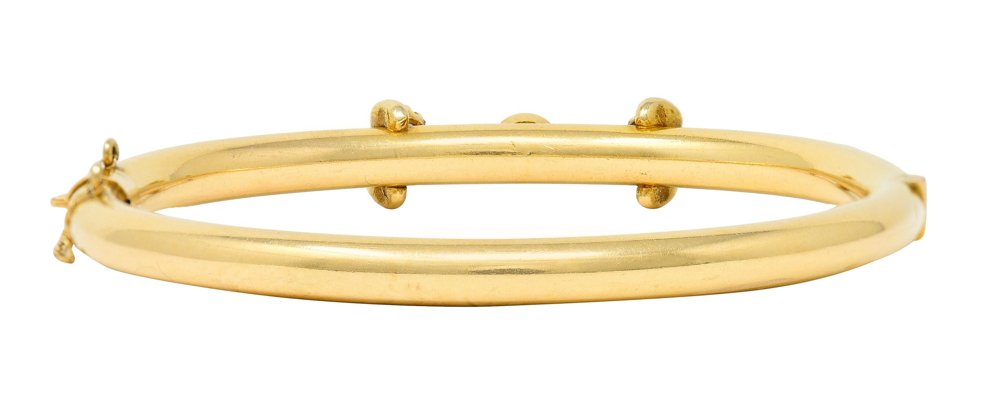 1880er Jahre viktorianisches 0,75 Karat Diamant-Armreif aus 14 Karat Gelbgold im Zustand „Hervorragend“ in Philadelphia, PA