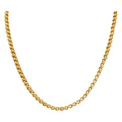 Collier victorien en or jaune 14 carats des années 1880 avec chaîne à maillons