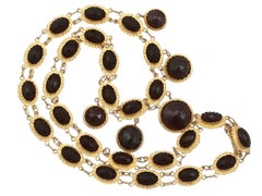1880s Victorian 49.53 Carat Garnet and Yellow Gold Necklace