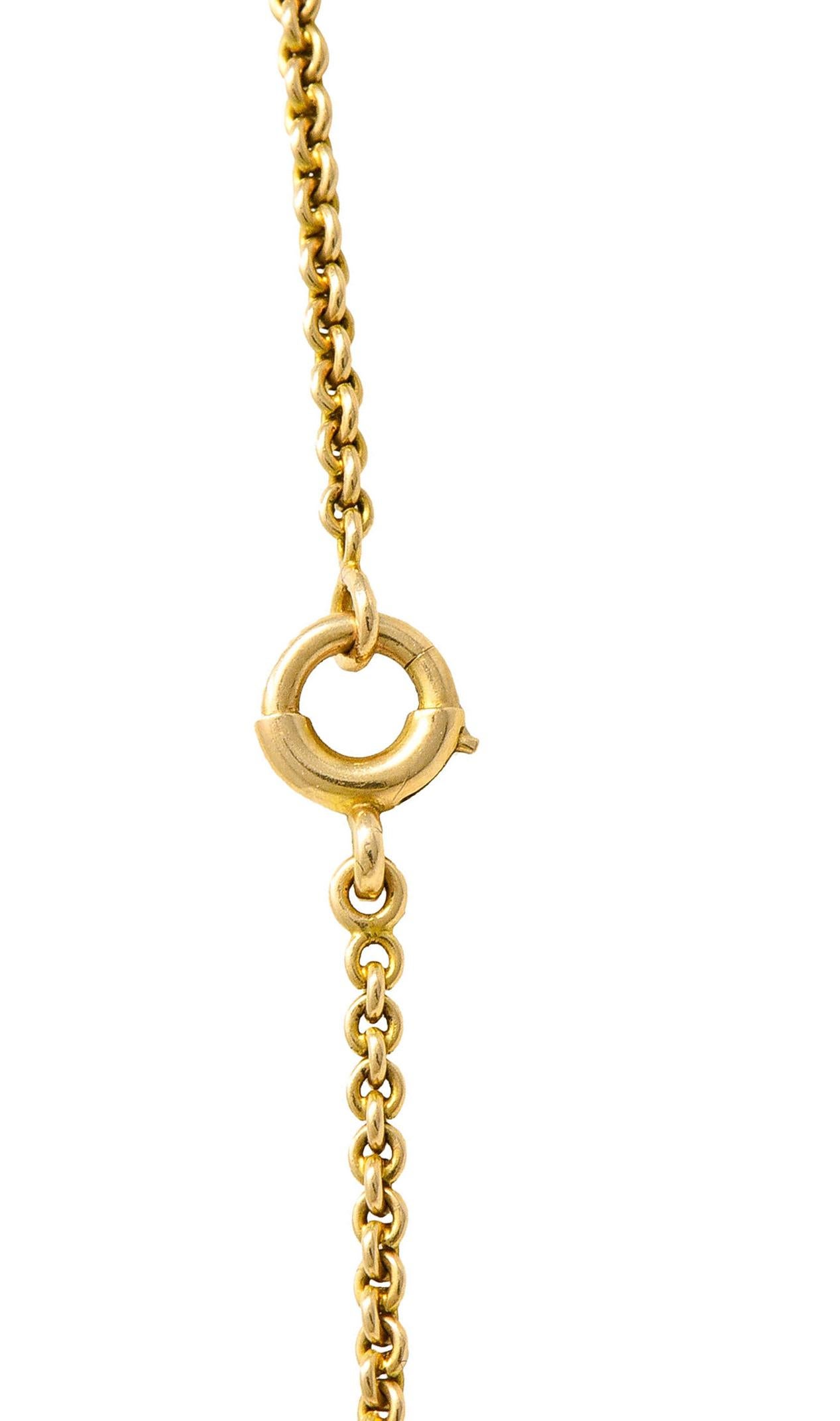 1880's Victorian Diamond Citrine 18 Karat Gold Bow Drop Necklace 1