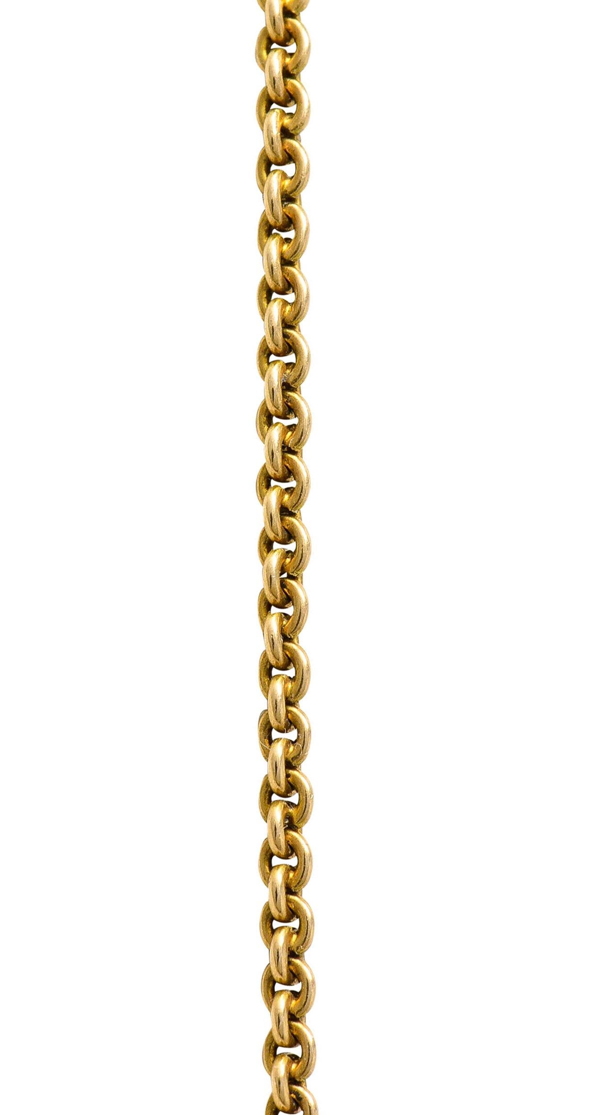 1880's Victorian Diamond Citrine 18 Karat Gold Bow Drop Necklace 2